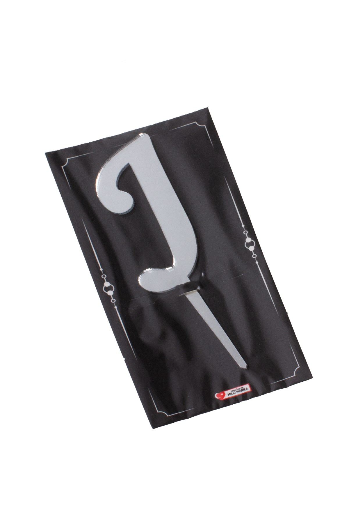 J Harf Pasta Üstü Pleksi Yazı Gümüş 12cmPartistST2332