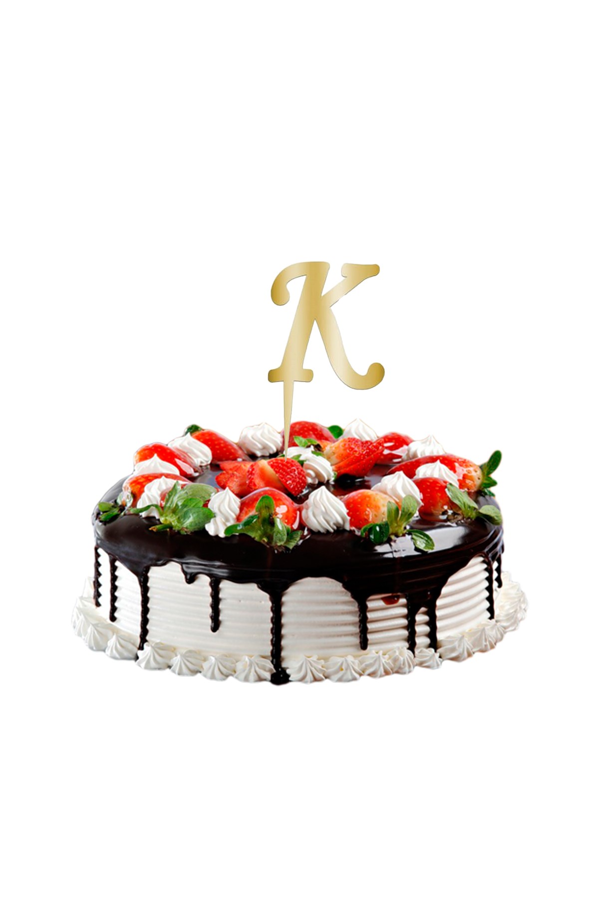 K Harf Pasta Üstü Pleksi Yazı Gold 12cmPartistST2333