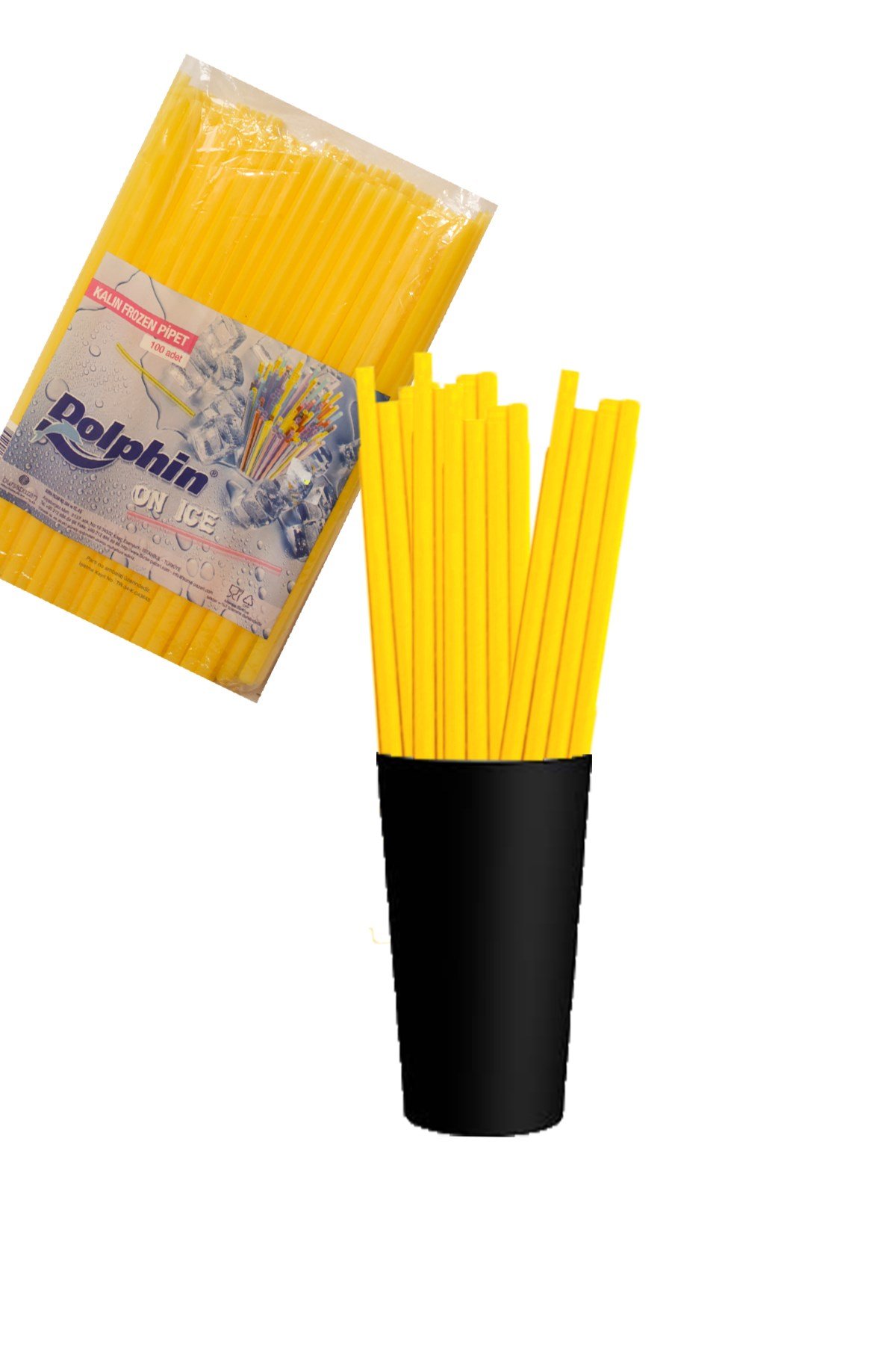 Kalın Frozen Pipet Sarı 100'lüPartistST3557