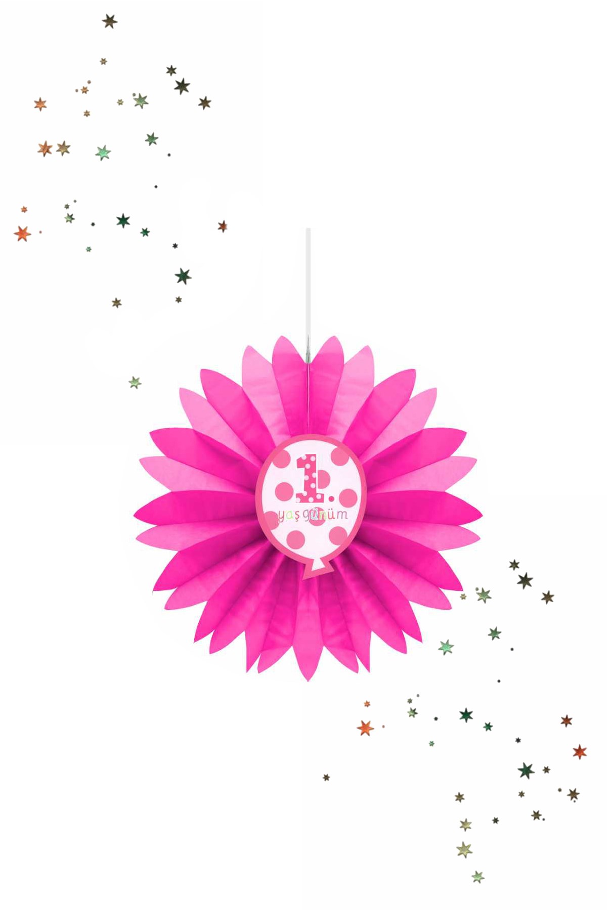 Kikajoy 1 Yaş Temalı Yelpaze Süs PembePartistST1923