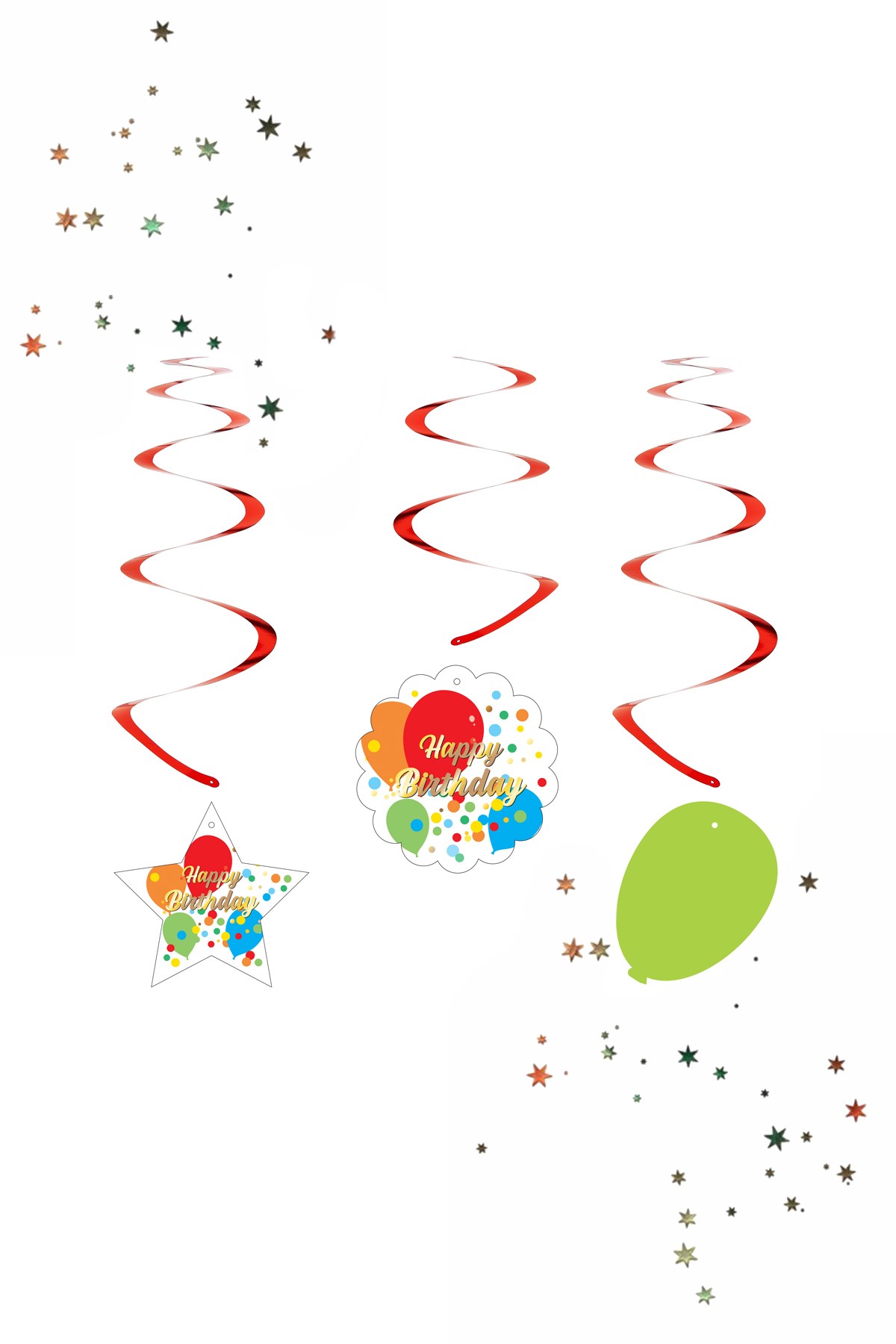 Kikajoy Happy Birthday Renkli Sarkıt Tavan Süsü 6'lıPartistST3976