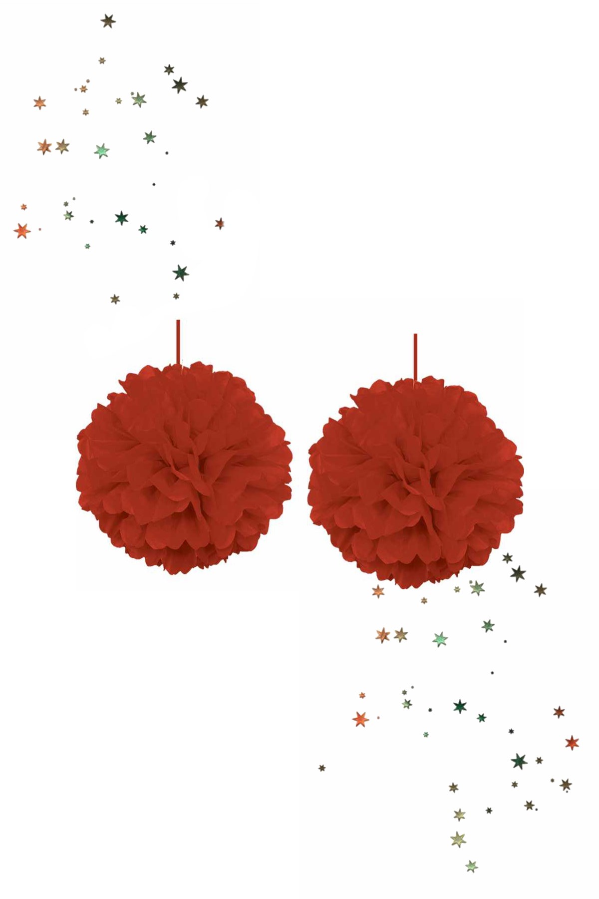Kikajoy Ponpon Dekor Süs Kırmızı 2'li 30cmPartistST2045