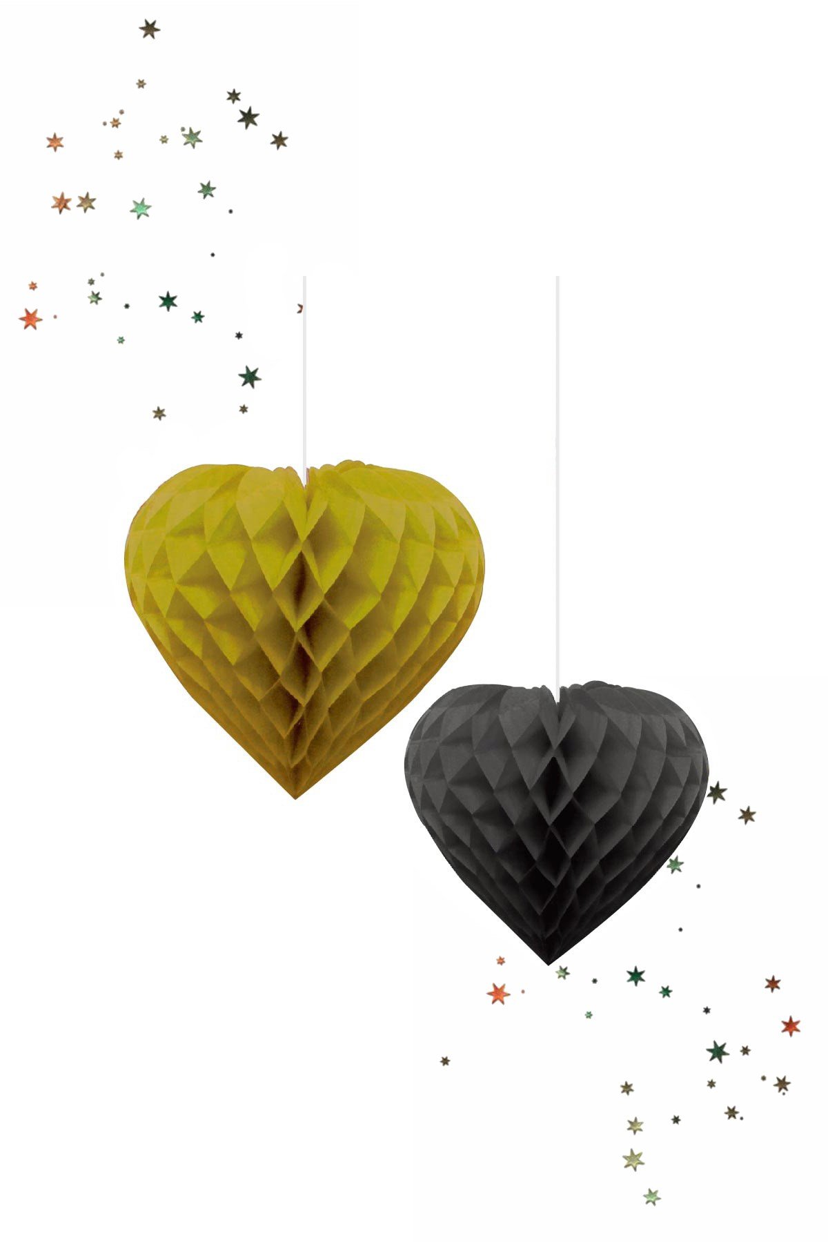 Kikajoy Petek Süs Kalp Gold Siyah 2'liPartistST1949