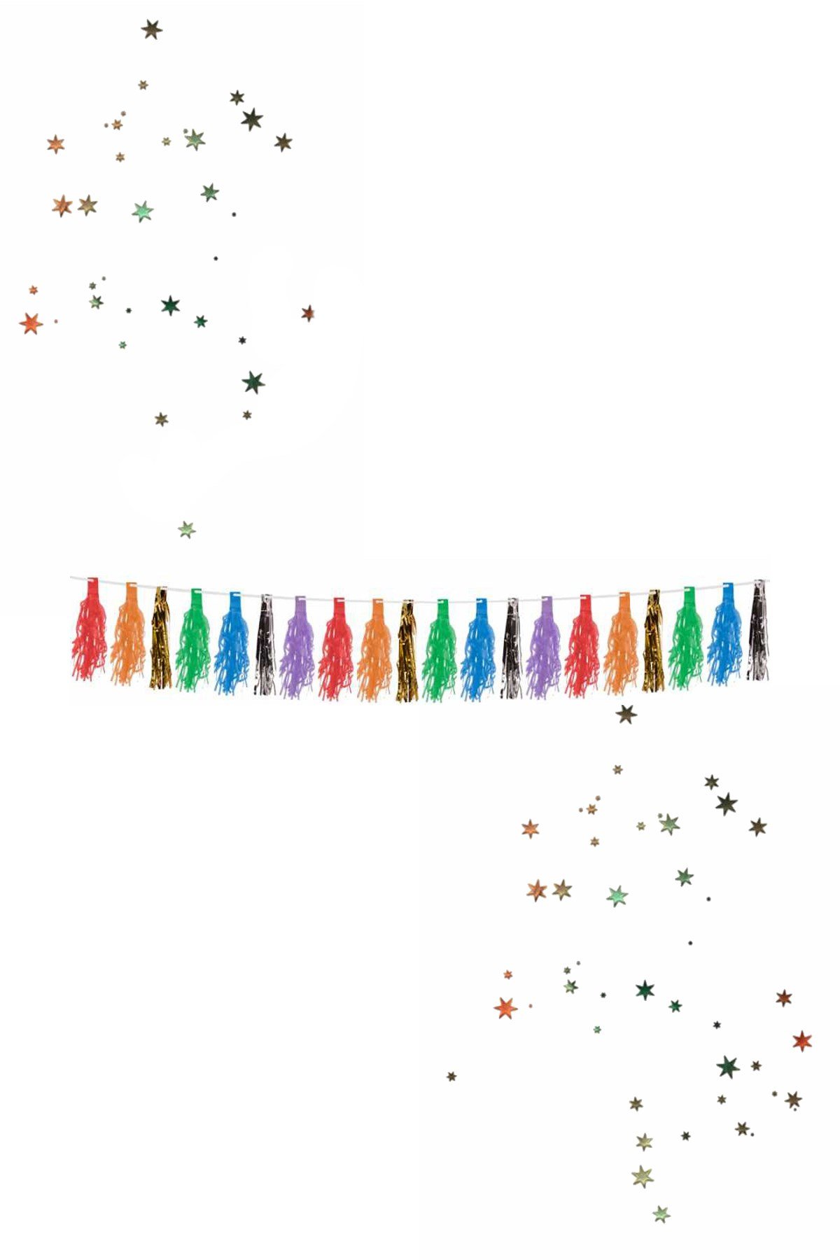 Kikajoy Sıralı Püskül Süs Rengarenk 400cmPartistST2069