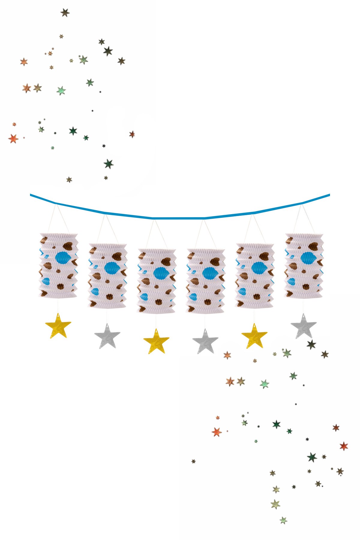 Kikajoy Sıralı Varaklı Gemici Feneri Mavi 7'liPartistST2077