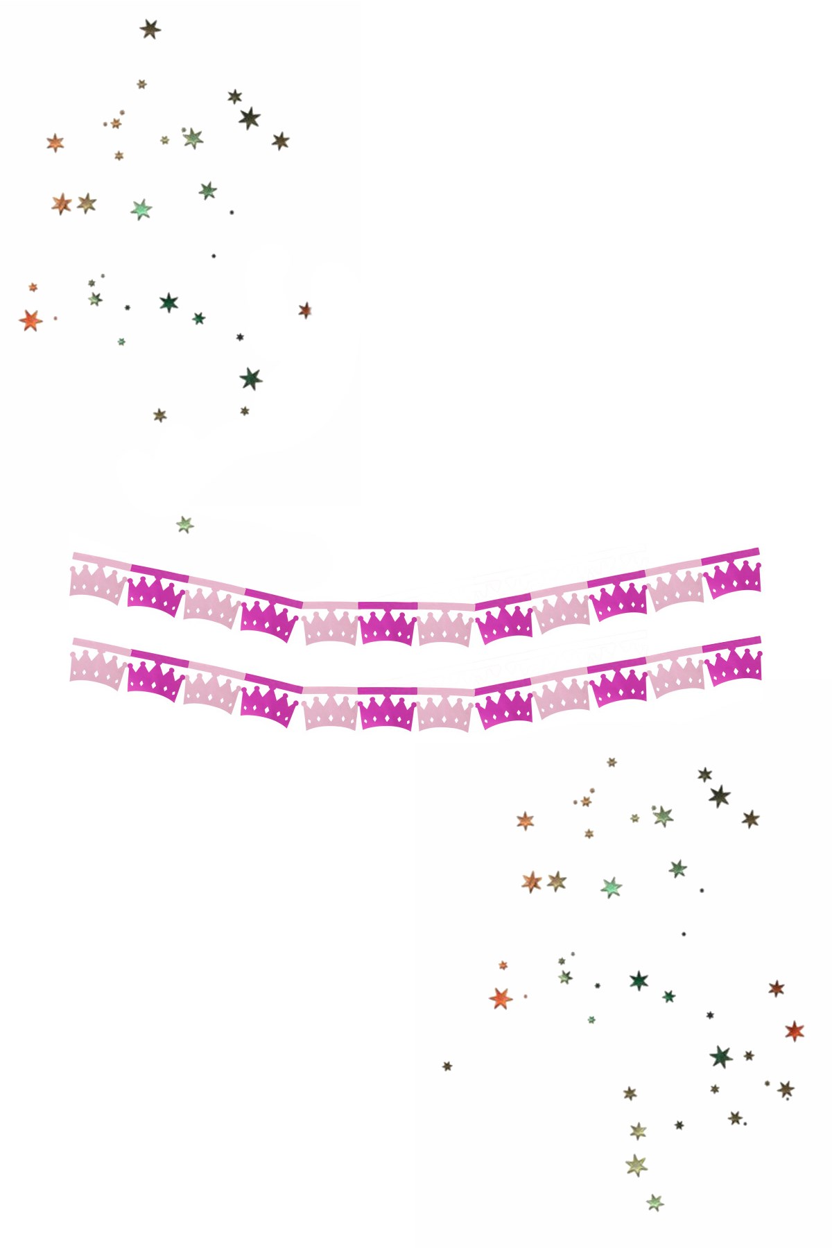 Kikajoy Zincir Süs Taç Şekilli Pembe 400cmPartistST2080