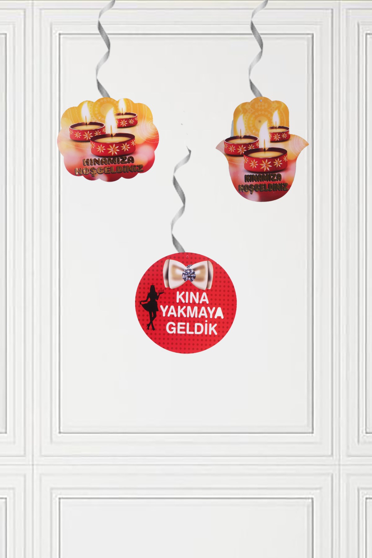 Kınamıza Hoşgeldiniz Sarkıt Tavan Süsü 3'lüPartistST2130