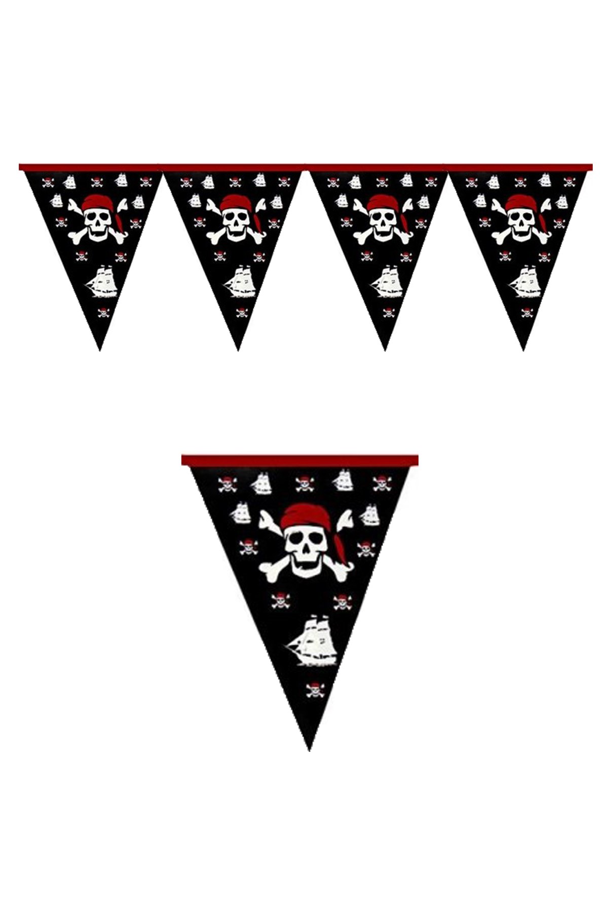 Korsanlar Temalı Üçgen Flama 200cmPartistST1884