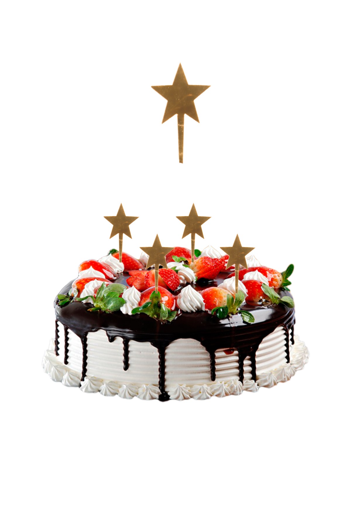 Küçük Yıldız Pasta Üstü Pleksi Kürdan Gold 3*5cm 8'liPartistST2420