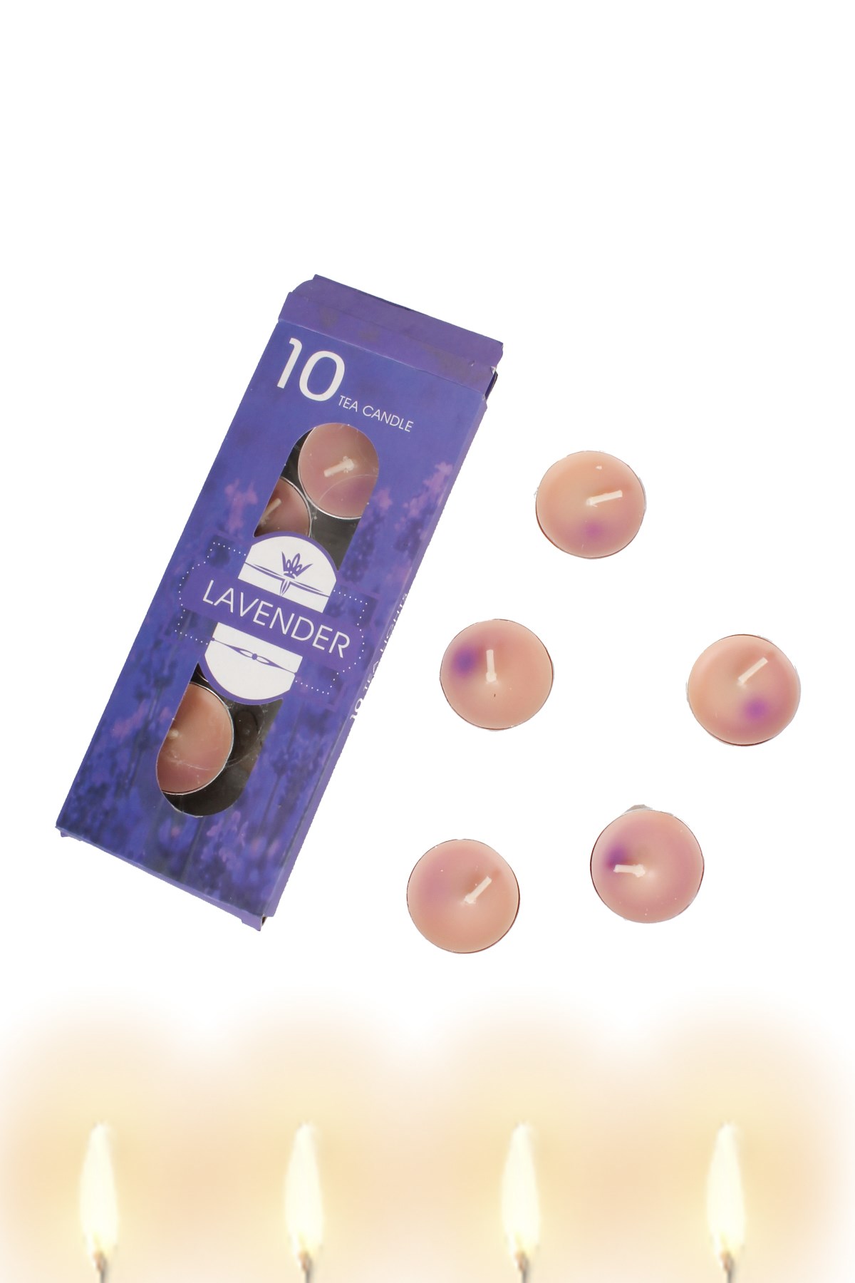 Lavanta Aromalı Yuvarlak Mum 10'luPartistST3043