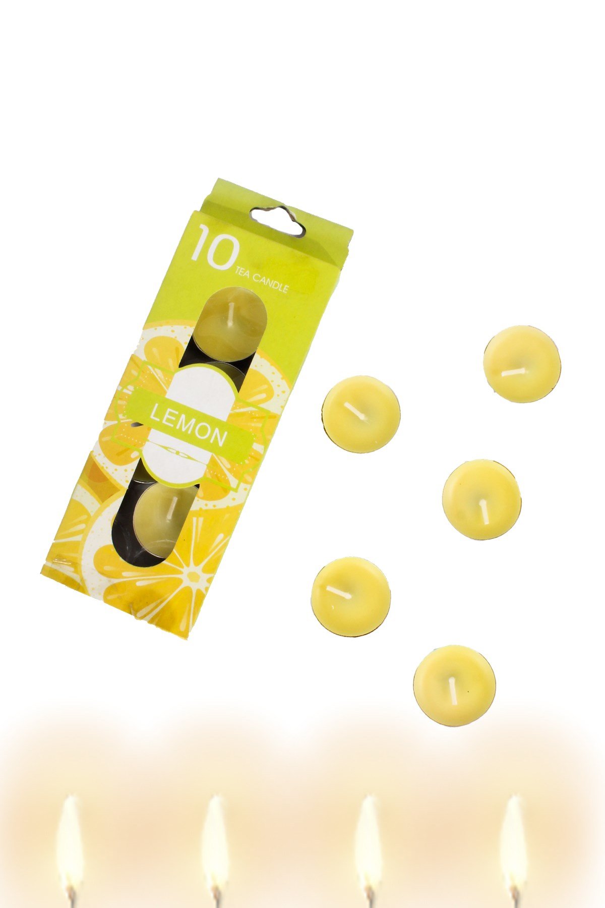Limon Aromalı Yuvarlak Mum 10'luPartistST3041