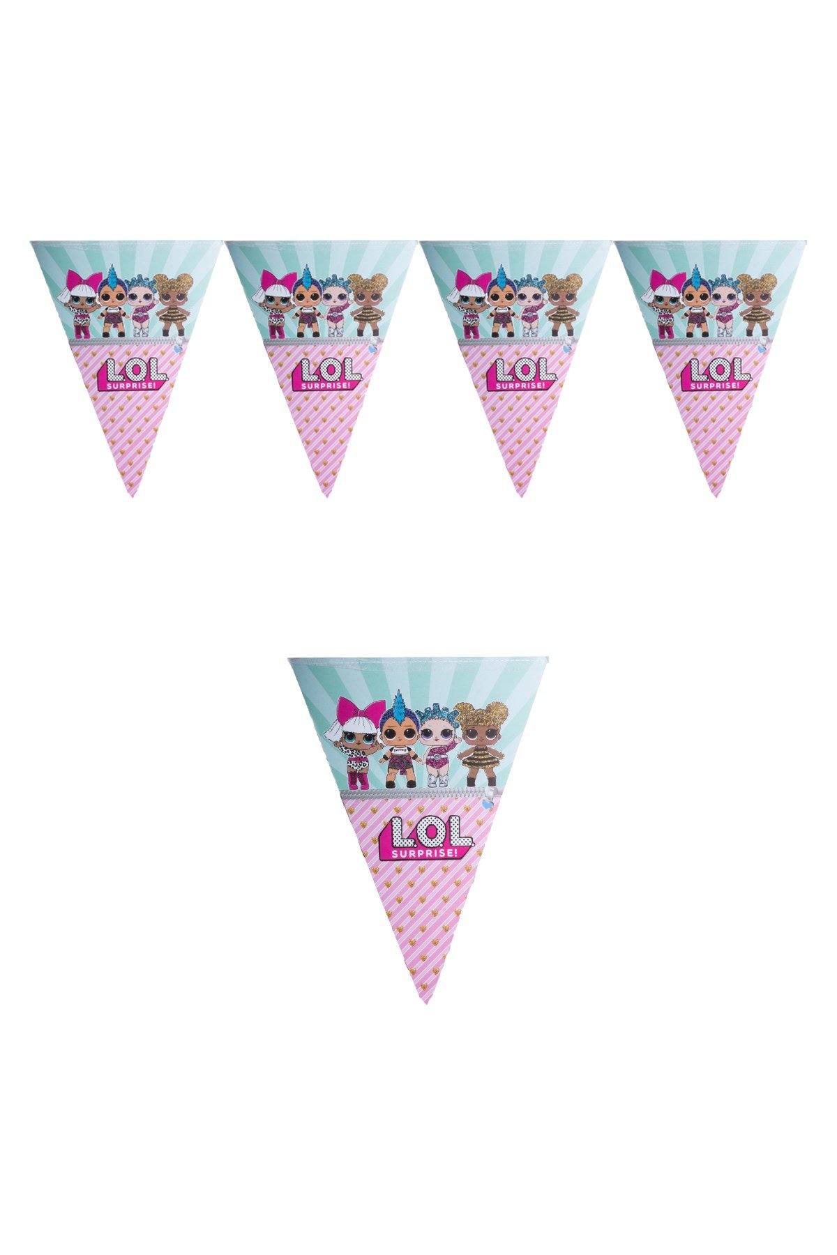 LOL Bebek Surprise Temalı Üçgen Flama 200cmPartistST1831