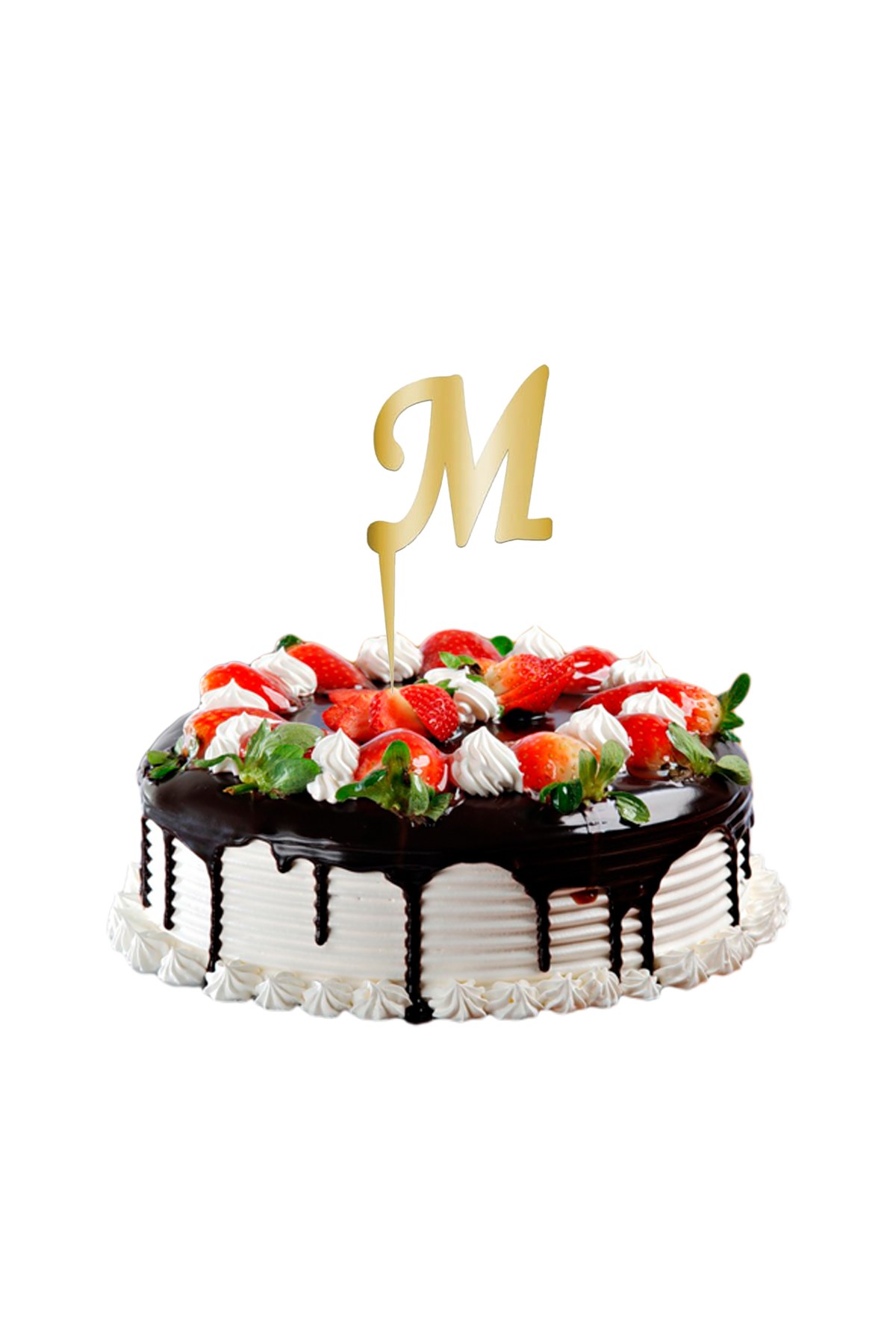 M Harf Pasta Üstü Pleksi Yazı Gold 12cmPartistST2337