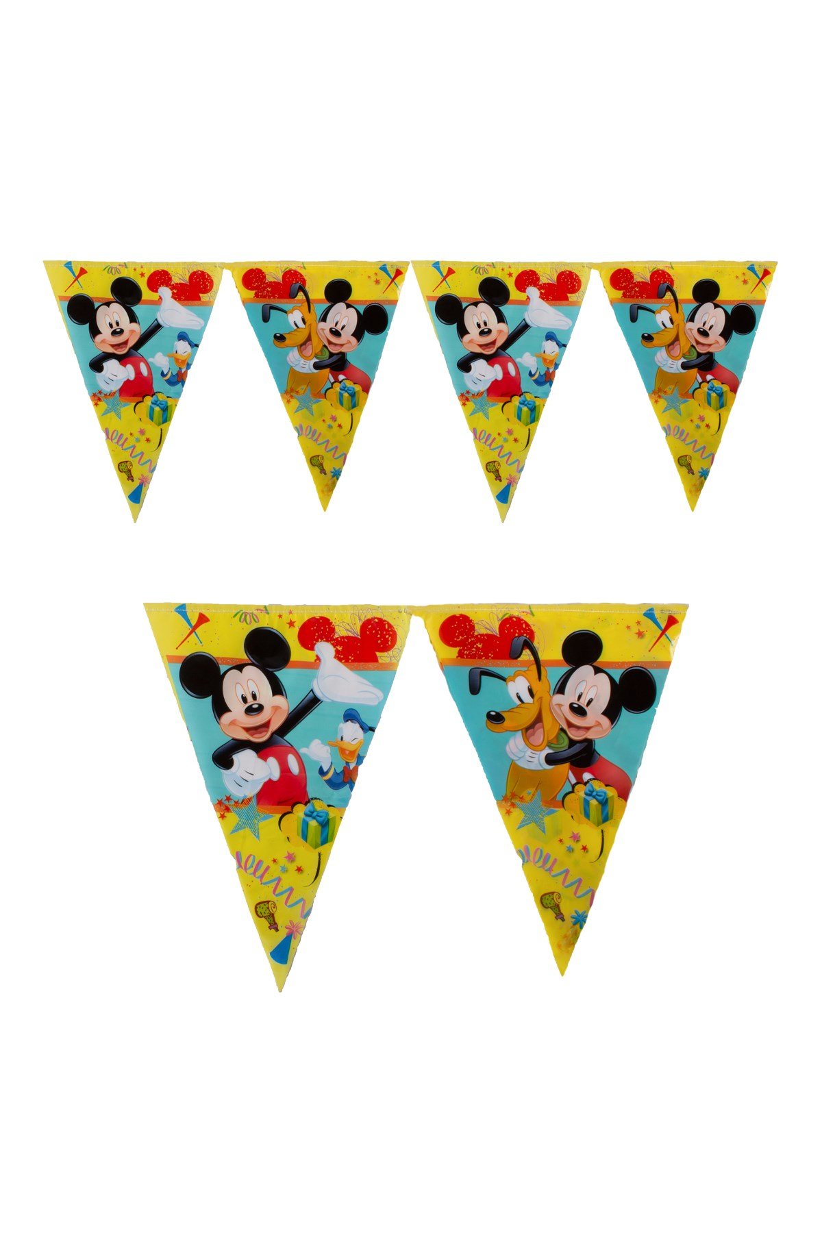 Mickey Mouse Mutlu Arkadaşlar Lisanslı Üçgen Flama 230cmPartistST1819