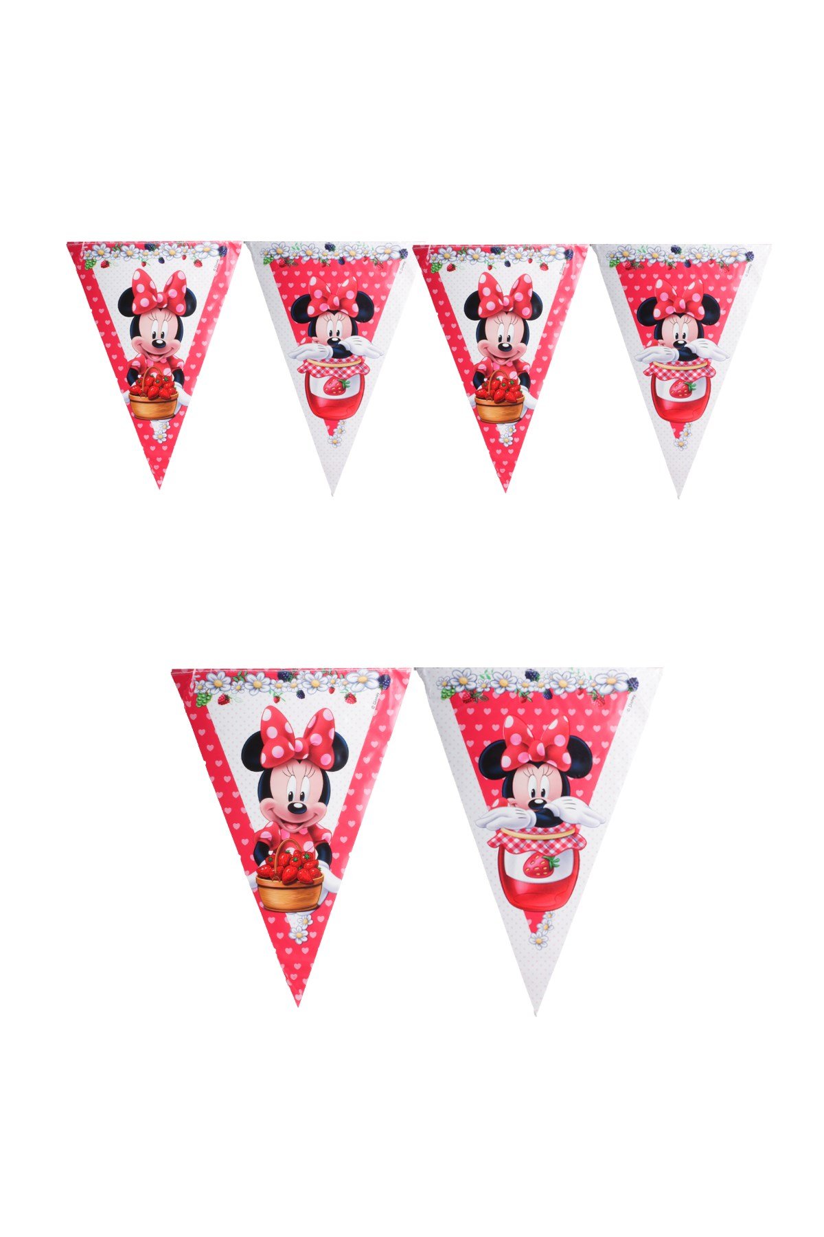 Minnie Mouse Çilek Kız Lisanslı Üçgen Flama 230cmPartistST1821