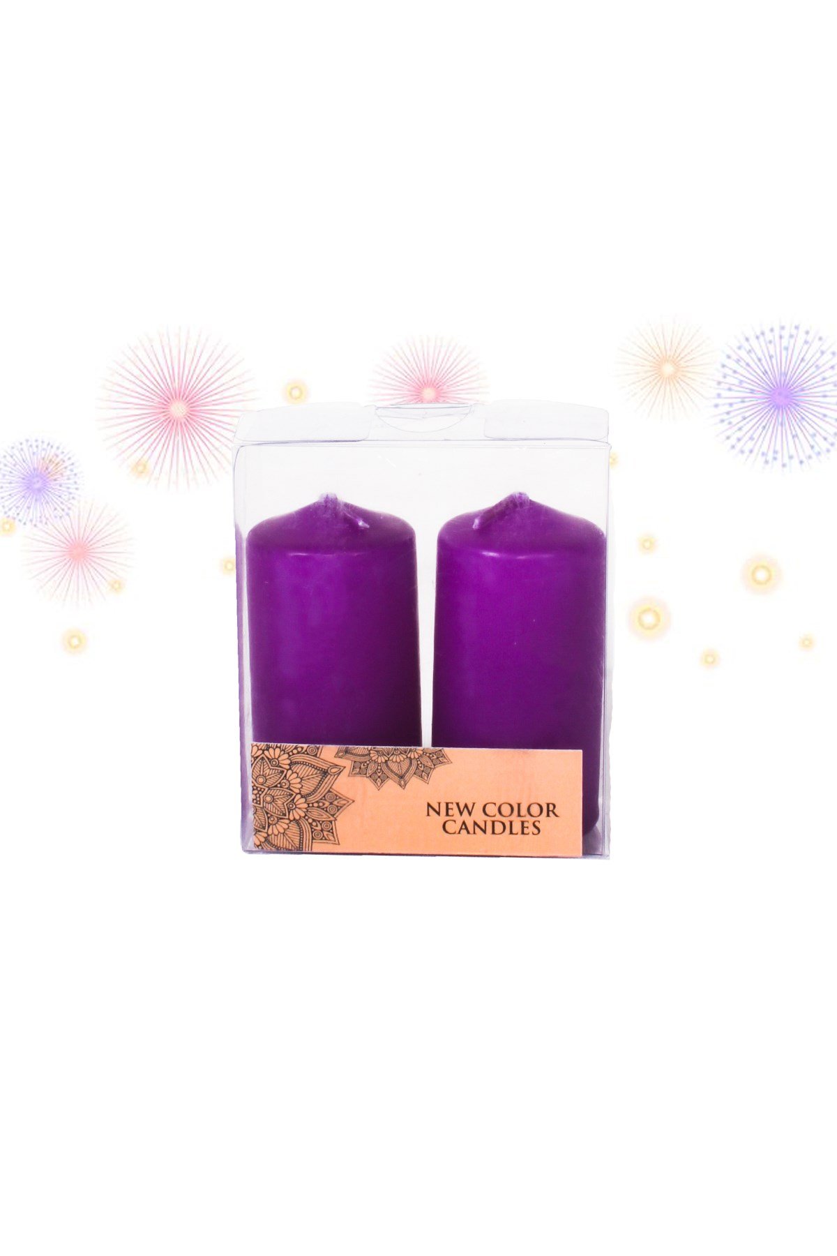 Mor Sütun Mum 7cm 2'liPartistST3075