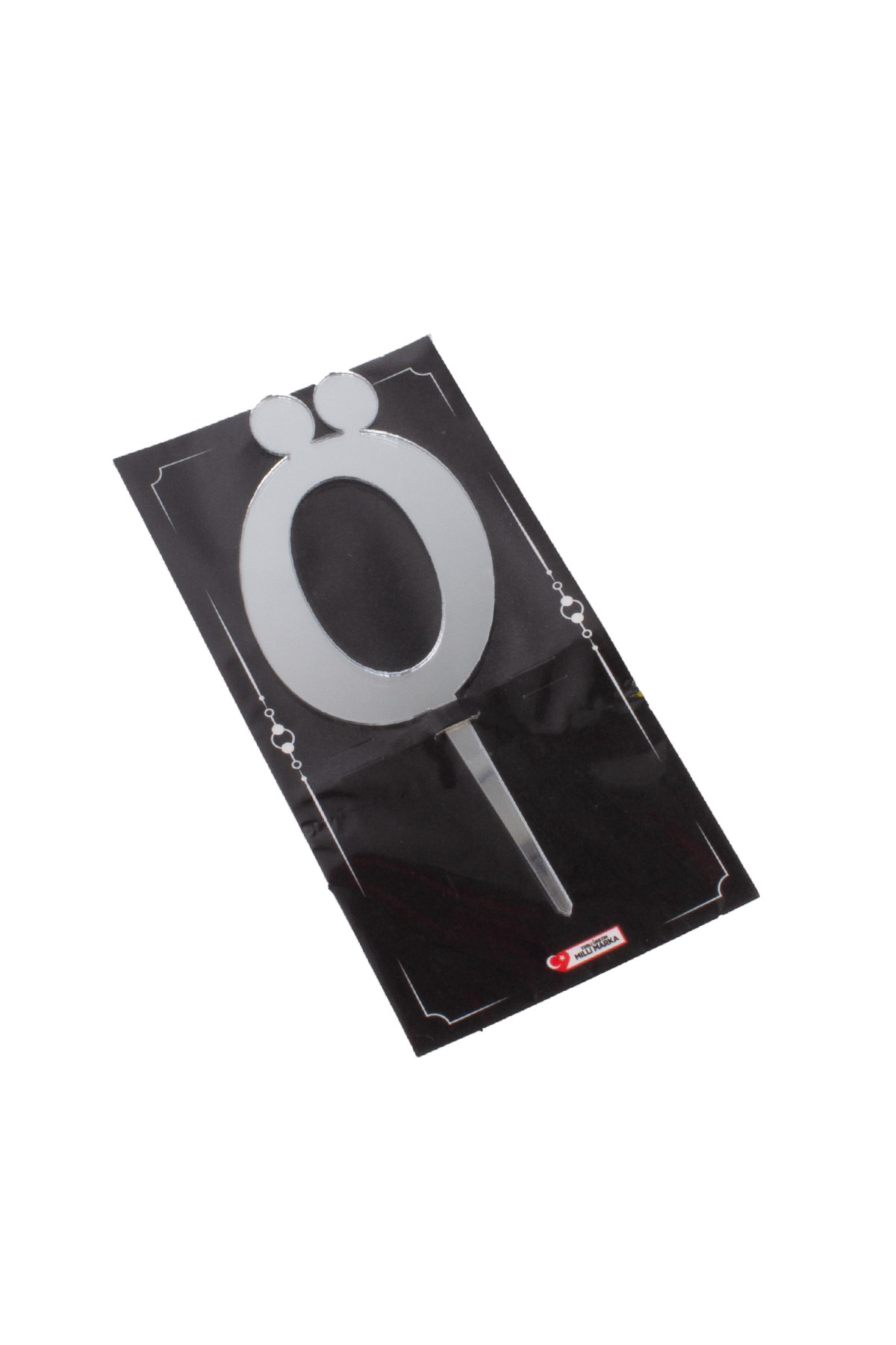 Ö Harf Pasta Üstü Pleksi Yazı Gümüş 12cmPartistST2344