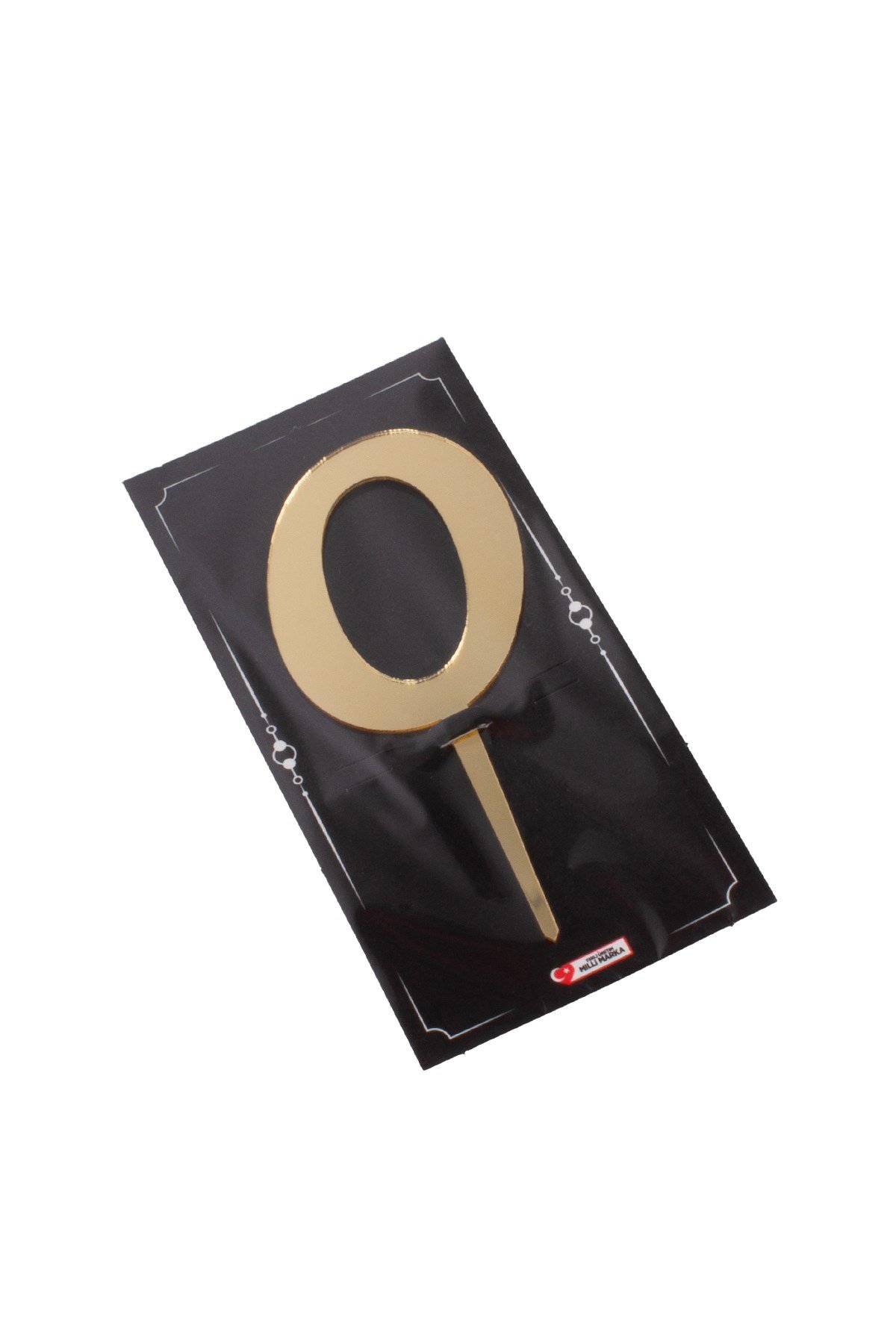 O Harf Pasta Üstü Pleksi Yazı Gold 12cmPartistST2341