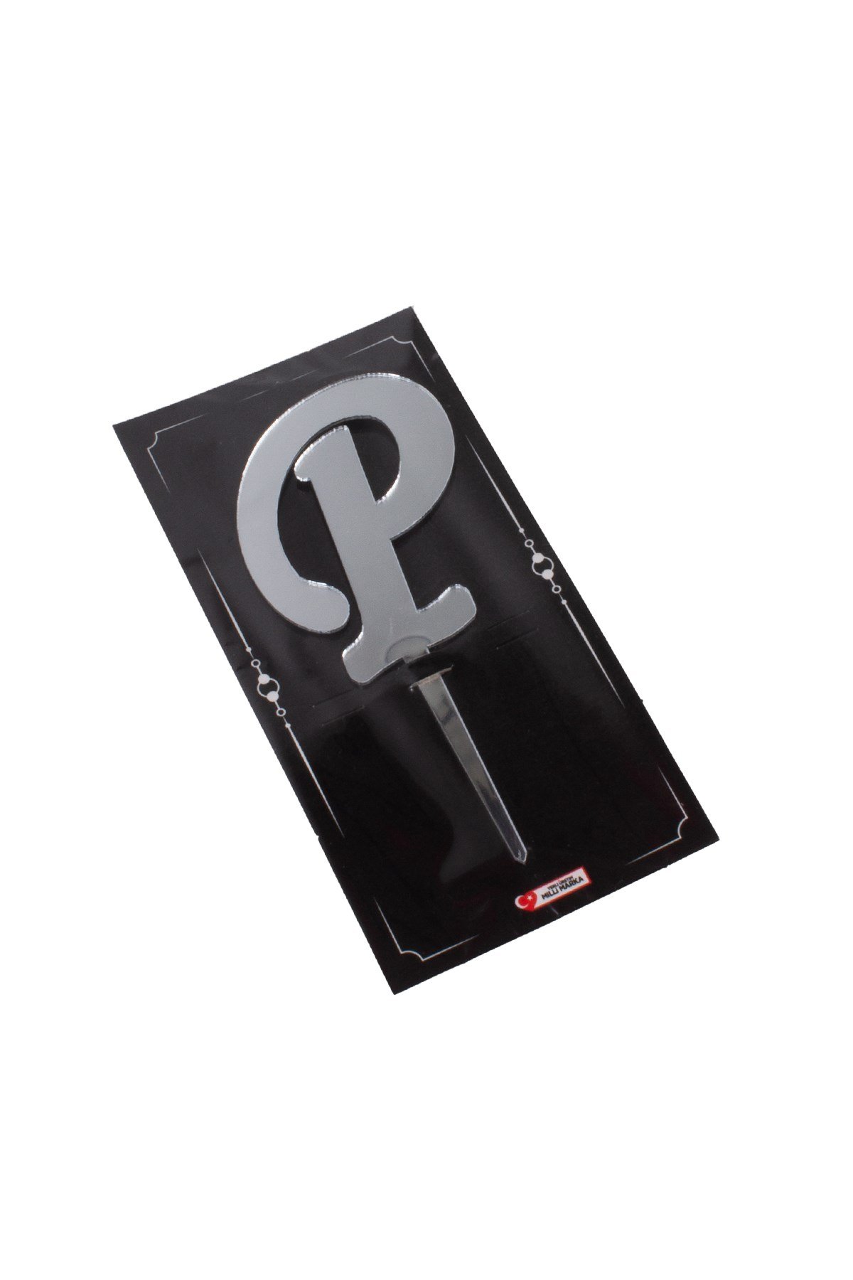 P Harf Pasta Üstü Pleksi Yazı Gümüş 12cmPartistST2346