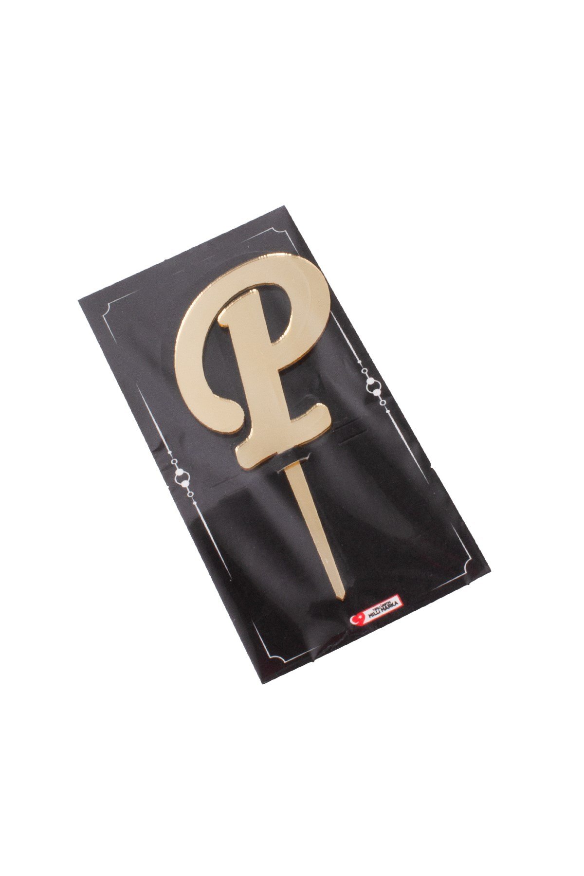 P Harf Pasta Üstü Pleksi Yazı Gold 12cmPartistST2345
