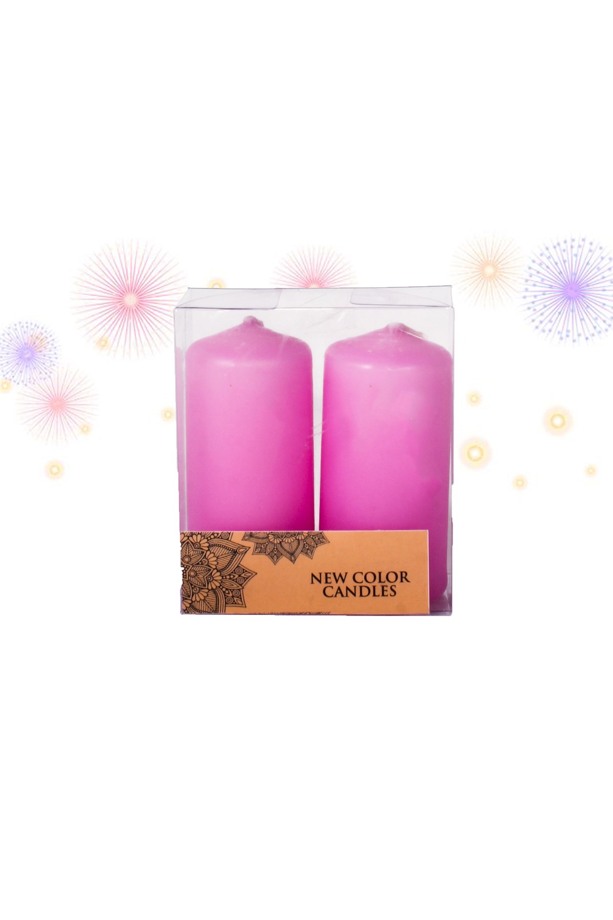 Pembe Sütun Mum 7cm 2'liPartistST3076