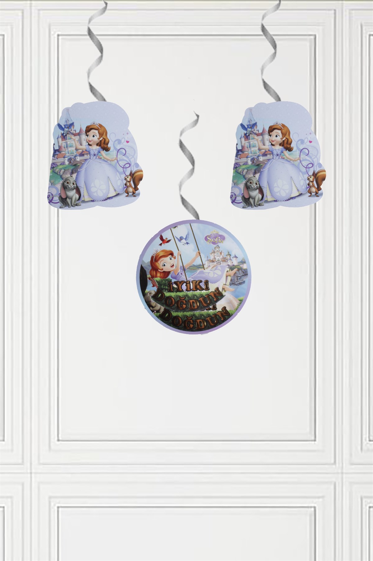 Prenses Sofia Temalı Sarkıt Tavan Süsü 3'lüPartistST2137