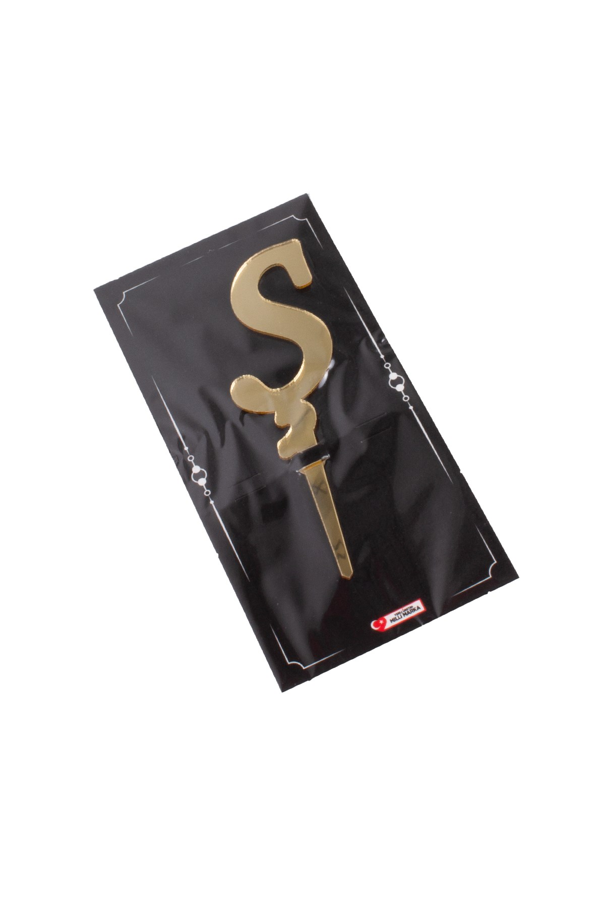 Ş Harf Pasta Üstü Pleksi Yazı Gold 12cmPartistST2351