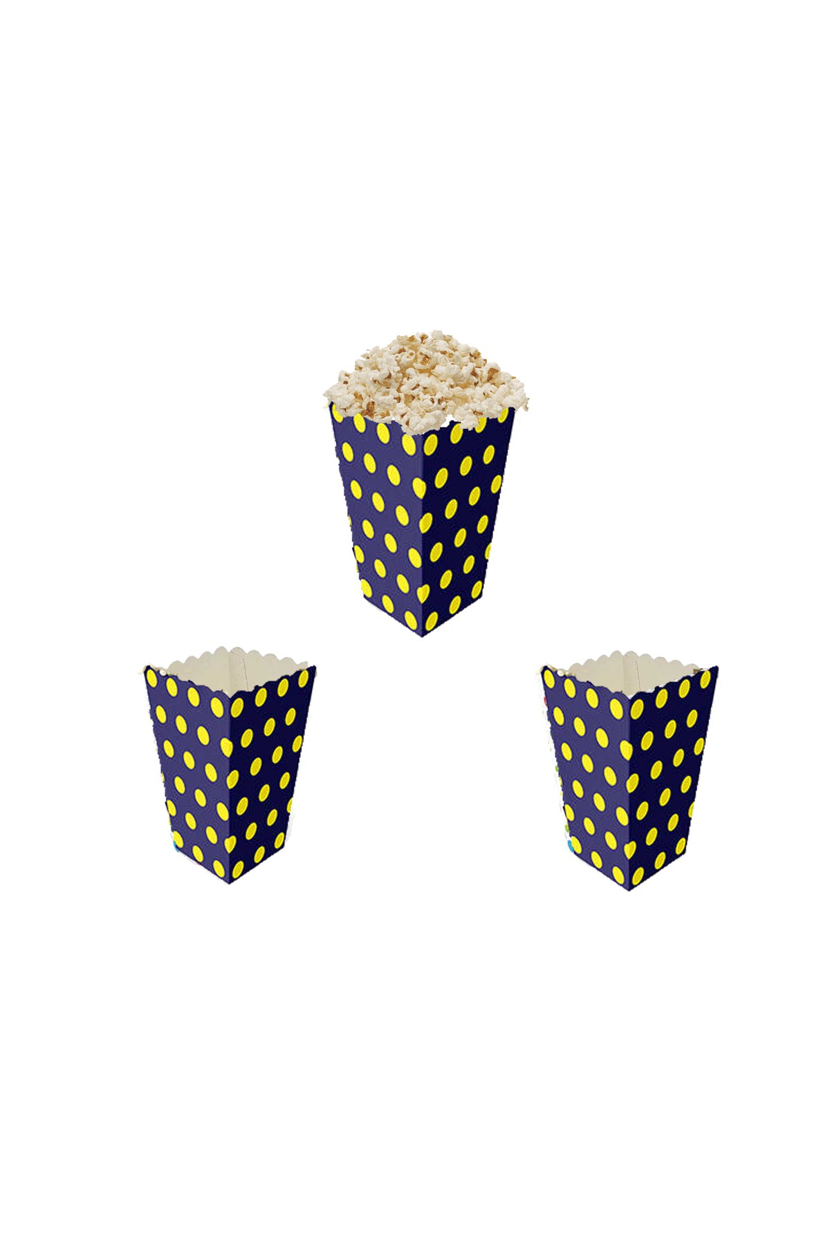 Sarı Puanlı Lacivert Renk Mısır Kutusu 10'luPartistPSPST2210