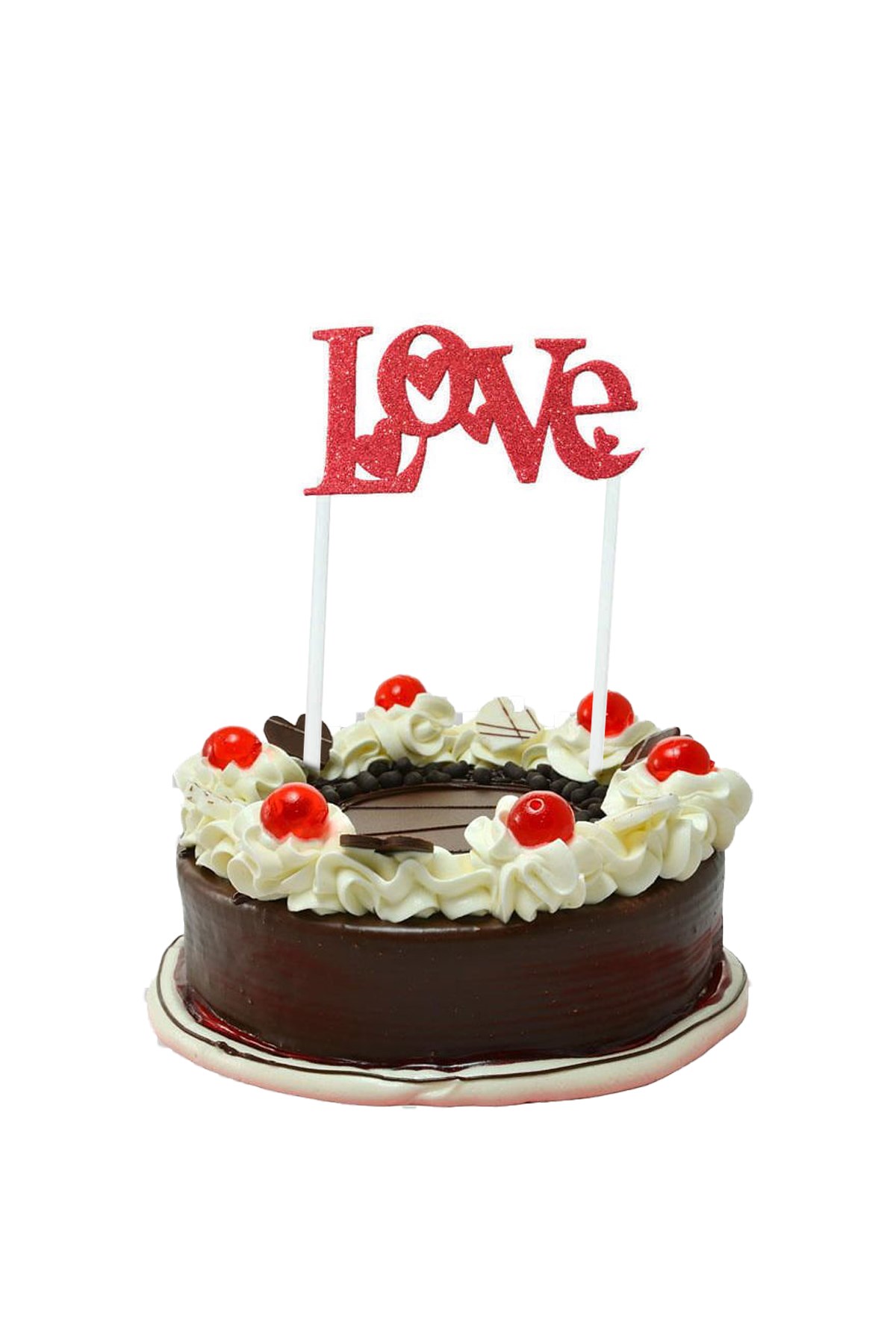 Simli Eva Pasta Üstü Yazı Love KırmızıPartistST2821