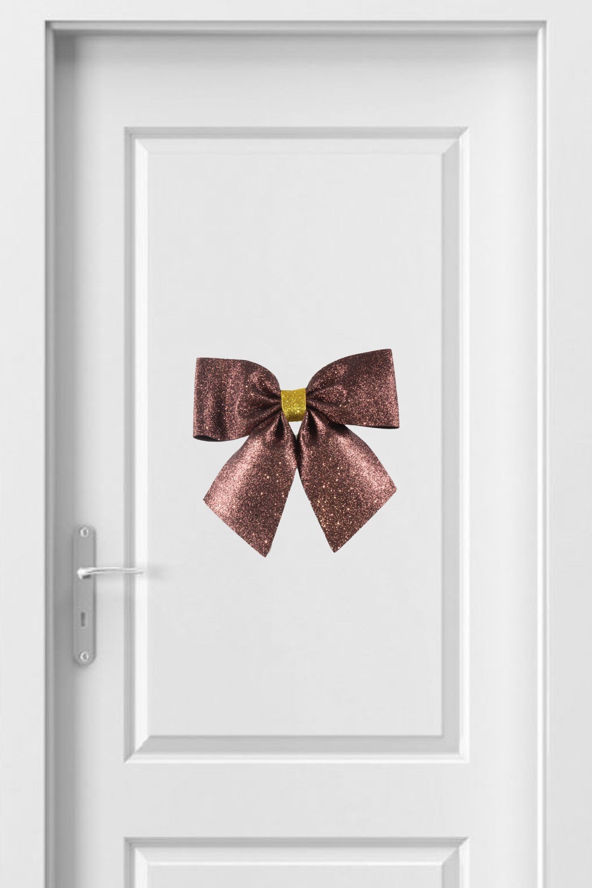 Simli Eva Büyük Fiyonk Kahverengi Gold 25*25cmPartistST2924