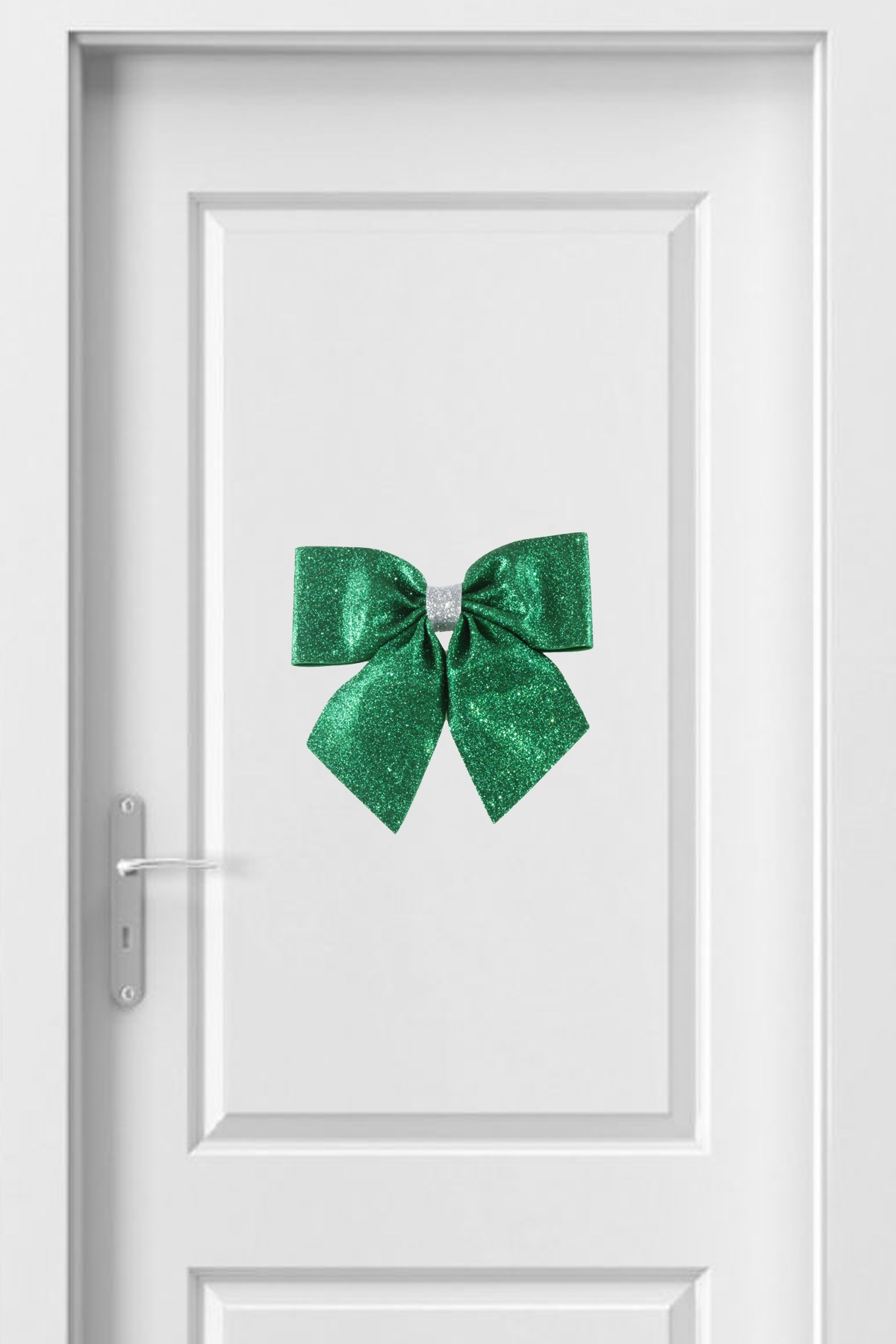 Simli Eva Büyük Fiyonk Yeşil Gümüş 25*25cmPartistST2921