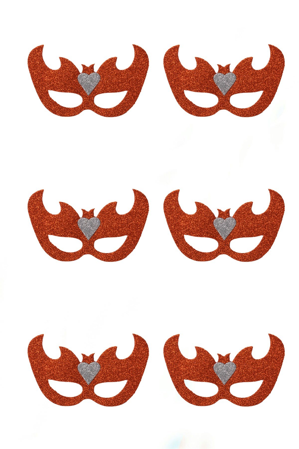 Simli Eva Dalga Gözlük Turuncu Gümüş 6 AdetPartistST2853