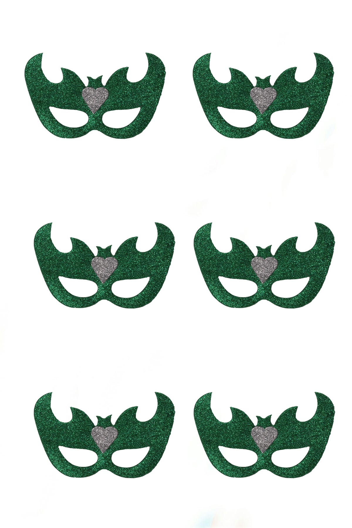 Simli Eva Dalga Gözlük Yeşil Gümüş 6 AdetPartistST2857