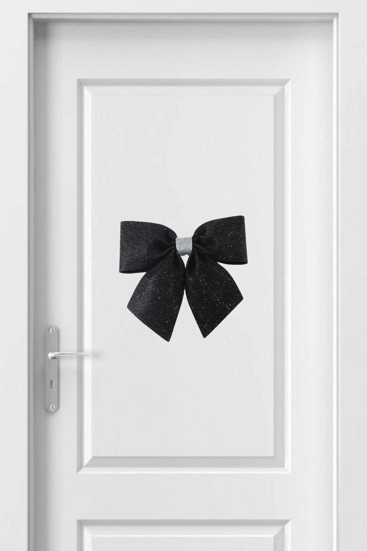 Simli Eva Büyük Fiyonk Siyah Gümüş 25*25cmPartistST2923