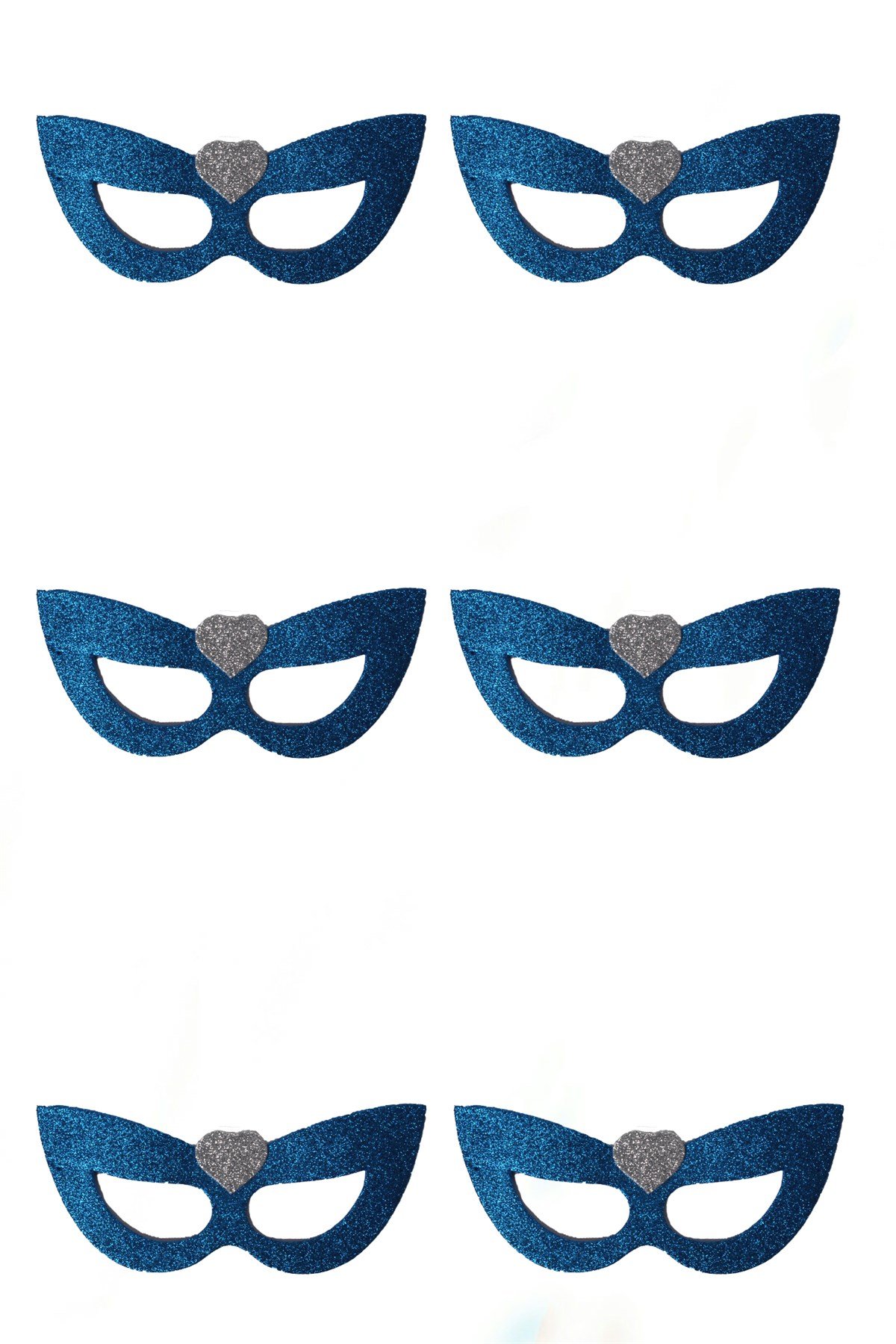 Simli Eva Kalpli Gözlük Mavi Gümüş 6 AdetPartistST2851