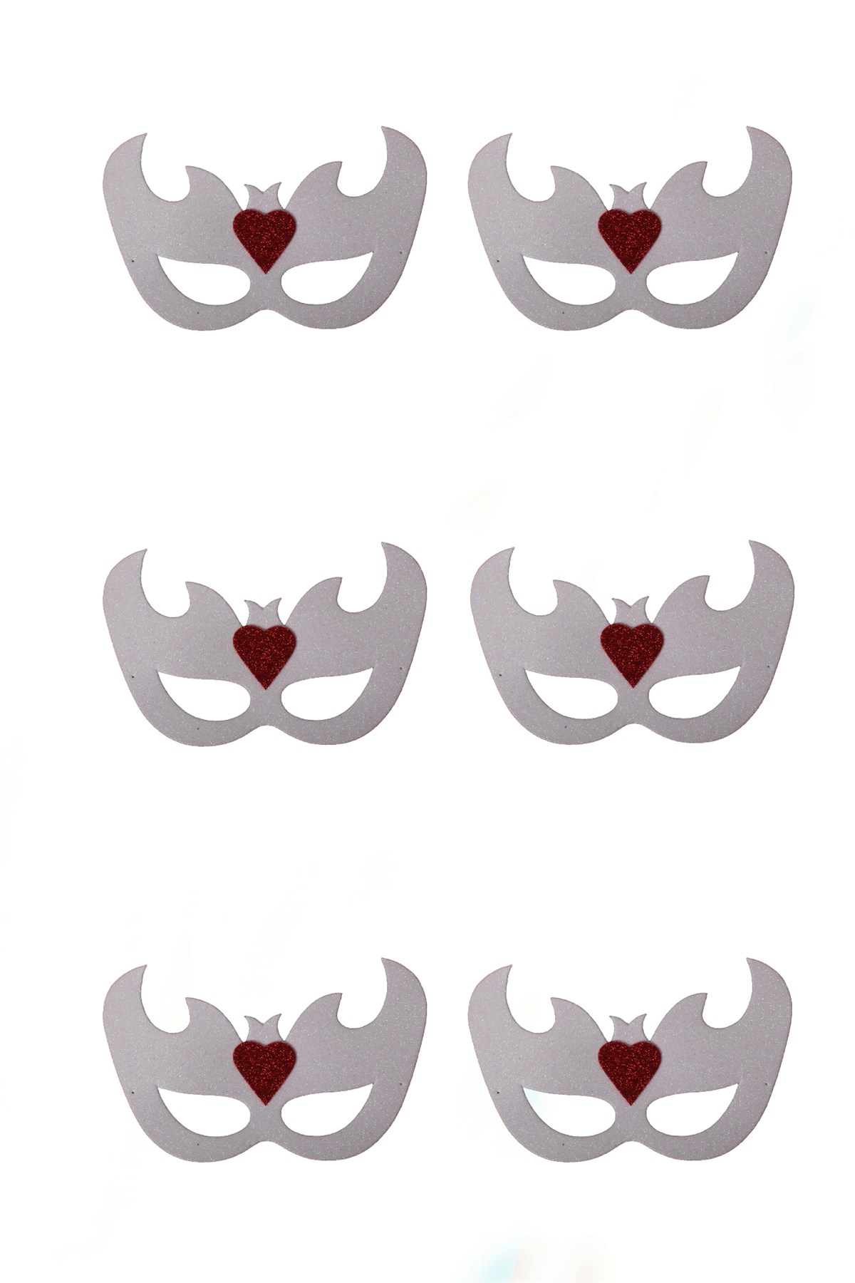 Simli Eva Dalga Gözlük Beyaz Kırmızı 6 AdetPartistST2855