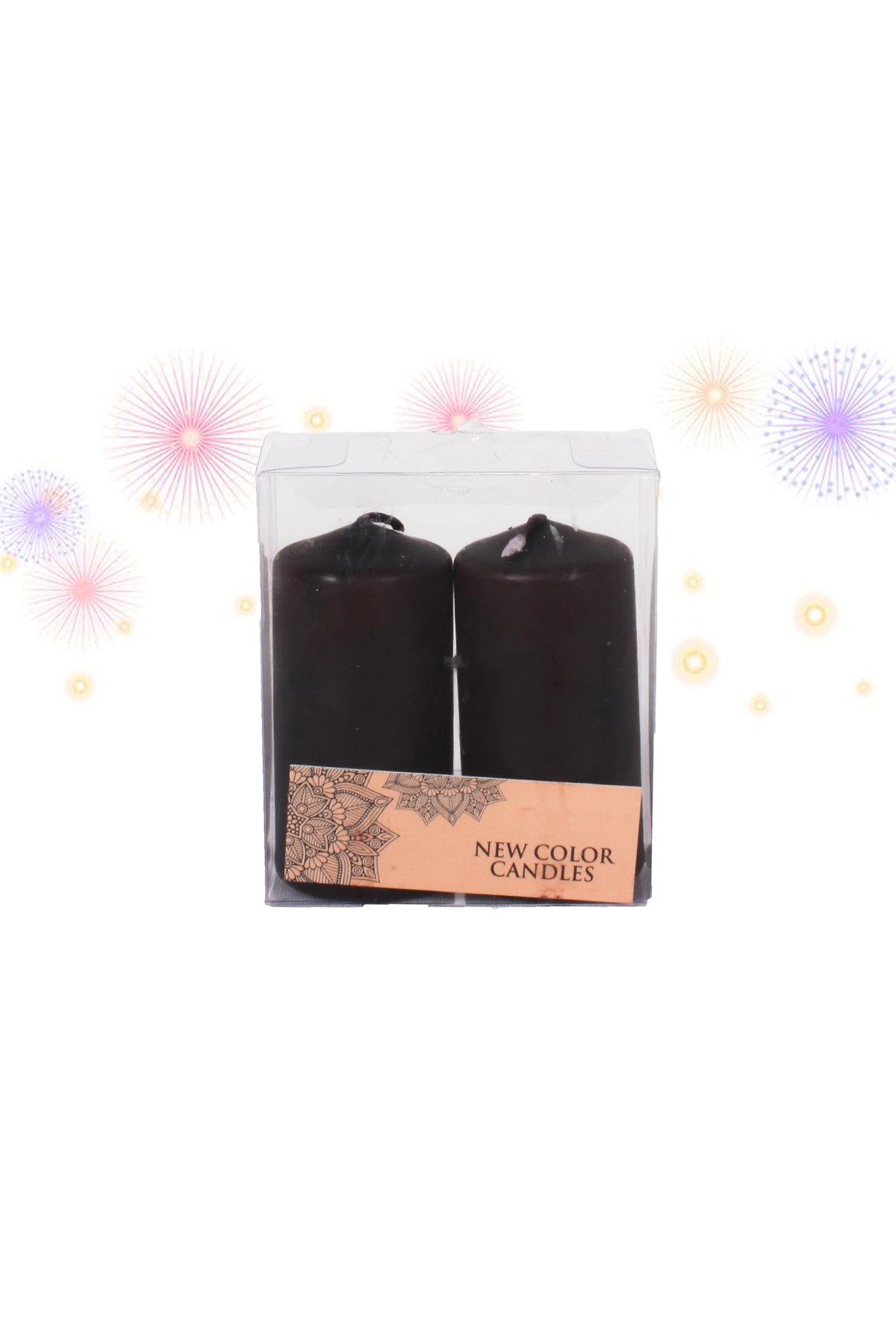 Siyah Sütun Mum 7cm 2'liPartistST3079