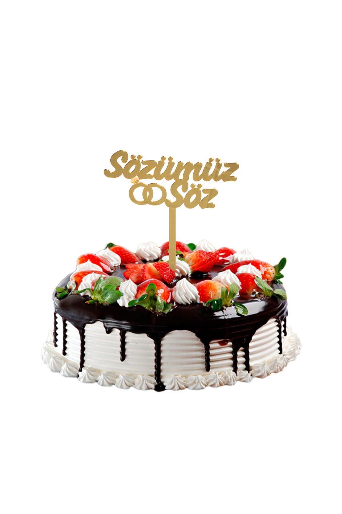 Sözümüz Söz Pasta Üstü Pleksi Yazı Gold 14cmPartistST2388