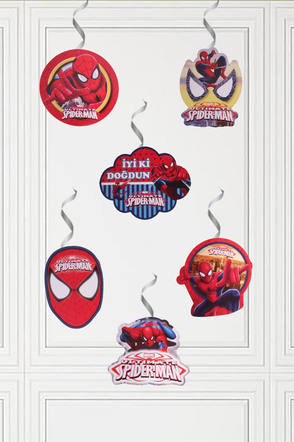 Spiderman Temalı Sarkıt Tavan Süsü 6'lıPartistST2112