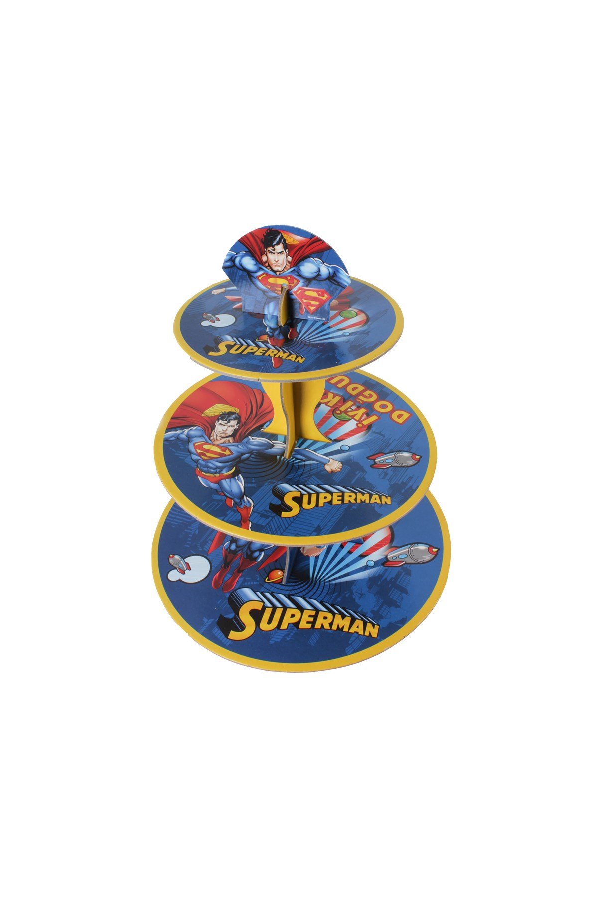 Superman Lisanslı Kek Standı Karton 3 KatlıPartistPSPST1590