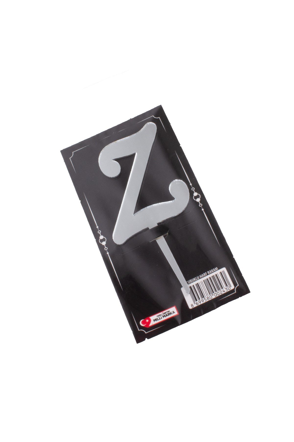 Z Harf Pasta Üstü Pleksi Yazı Gümüş 12cmPartistST2364