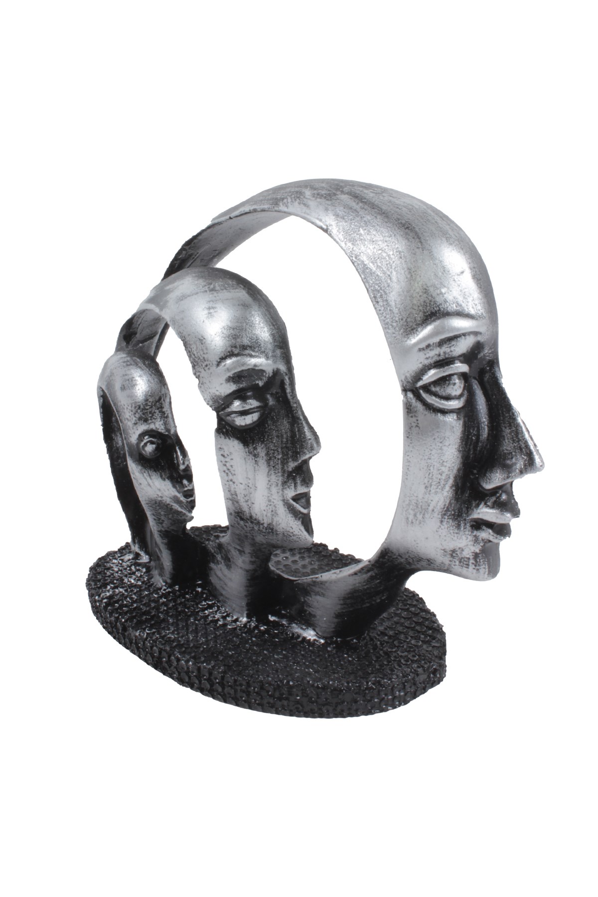 Çekirdek Aile Biblo Dekoratif Eşya Siyah Gümüş 20*22 CmPartistST4199