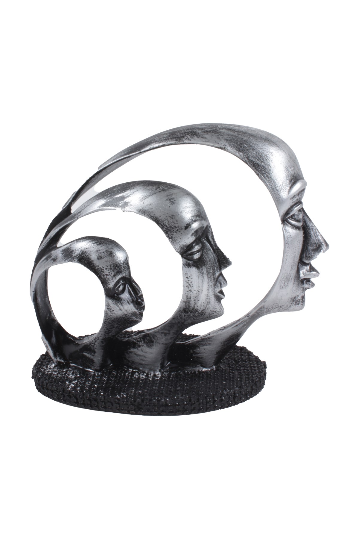 Çekirdek Aile Biblo Dekoratif Eşya Siyah Gümüş 20*22 CmPartistST4199