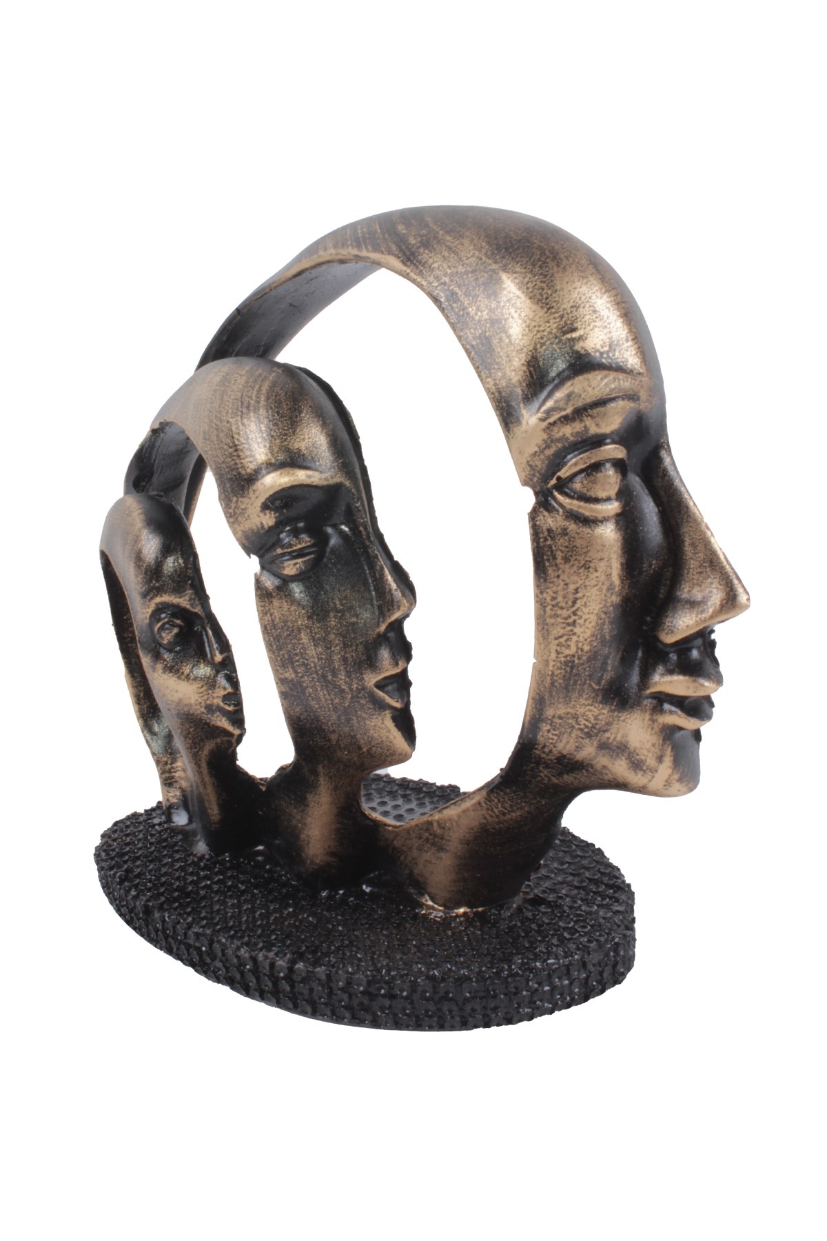 Çekirdek Aile Biblo Dekoratif Eşya Siyah Gold 20*22 CmPartistST4198