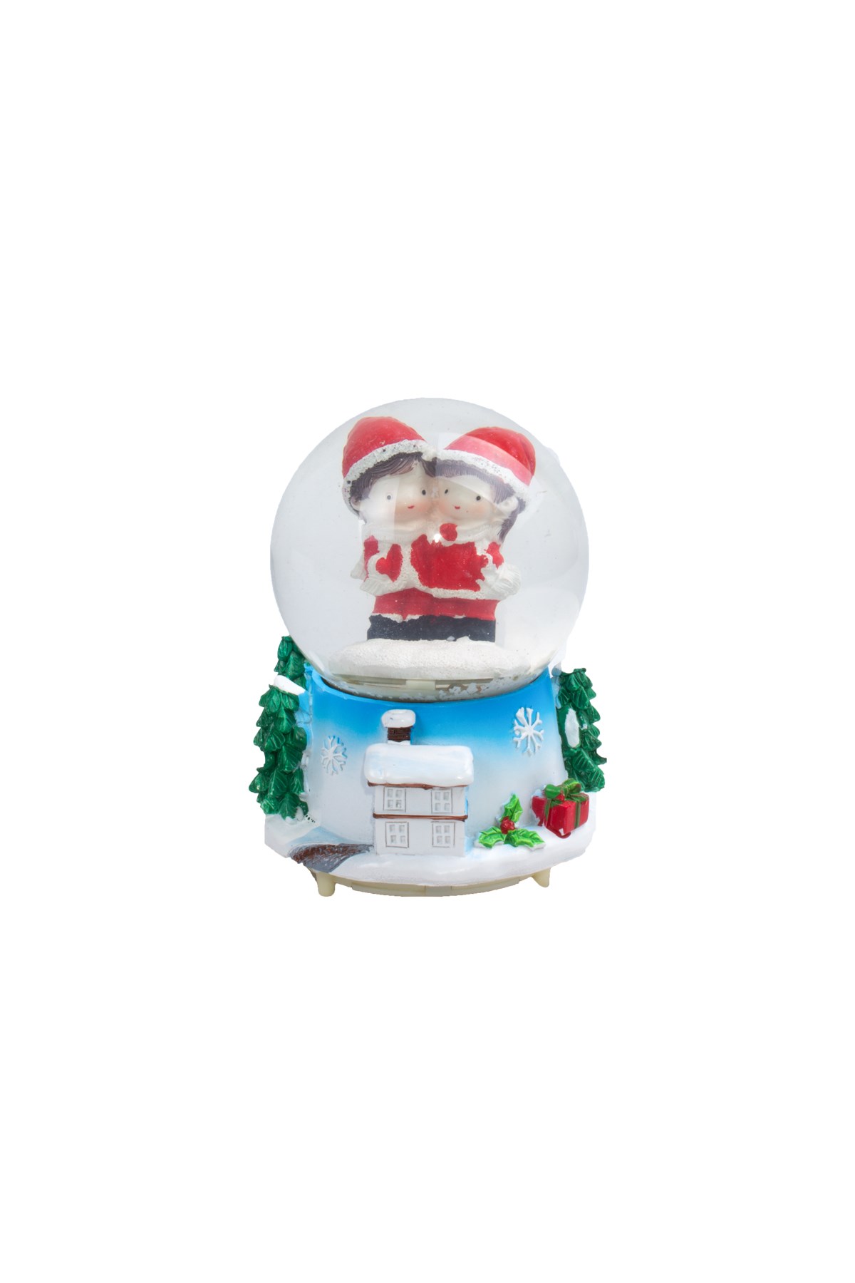 Noel Elbiseli Çift Temalı Büyük Kar Küresi Pilli PüskürtmeliPartistST3641