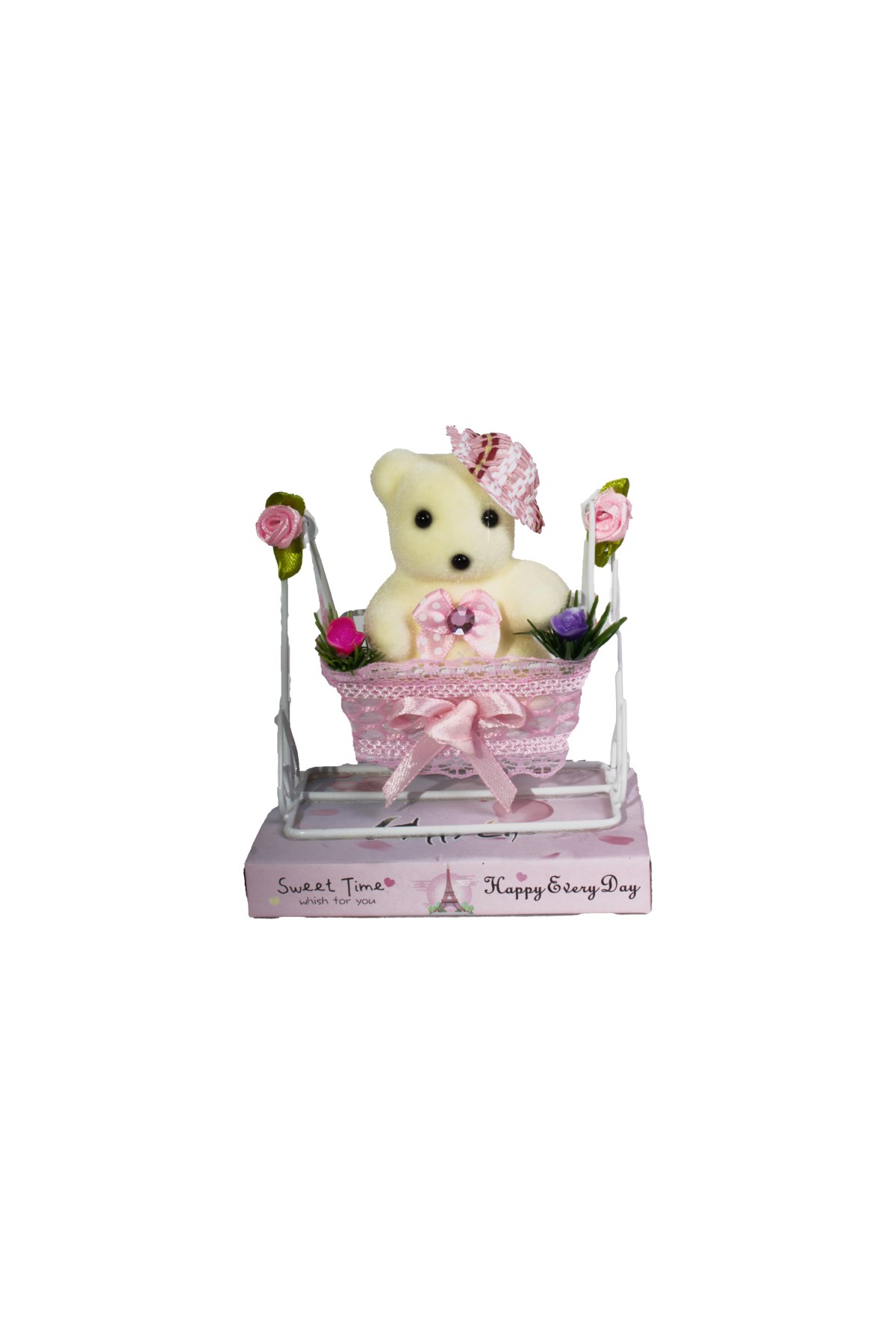 Salıncaklı Ayıcık Dekoratif Eşya PembePartistST3625