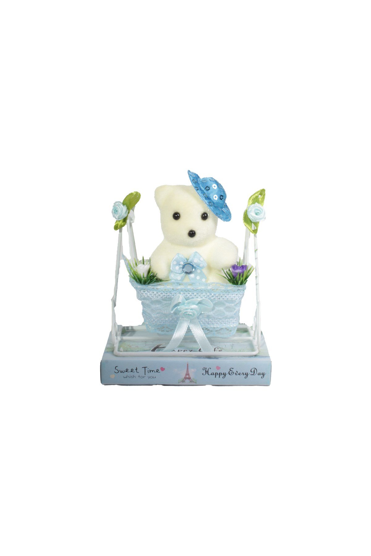 Salıncaklı Ayıcık Dekoratif Eşya MaviPartistST3626