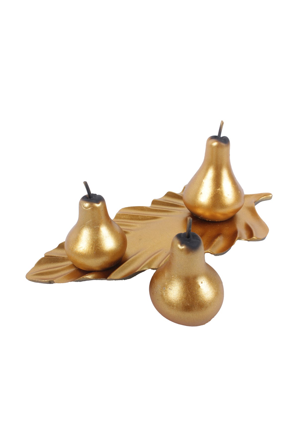 Tabaklı Armut Seti Dekoratif Eşya Gold 14*31 CmPartistST4252