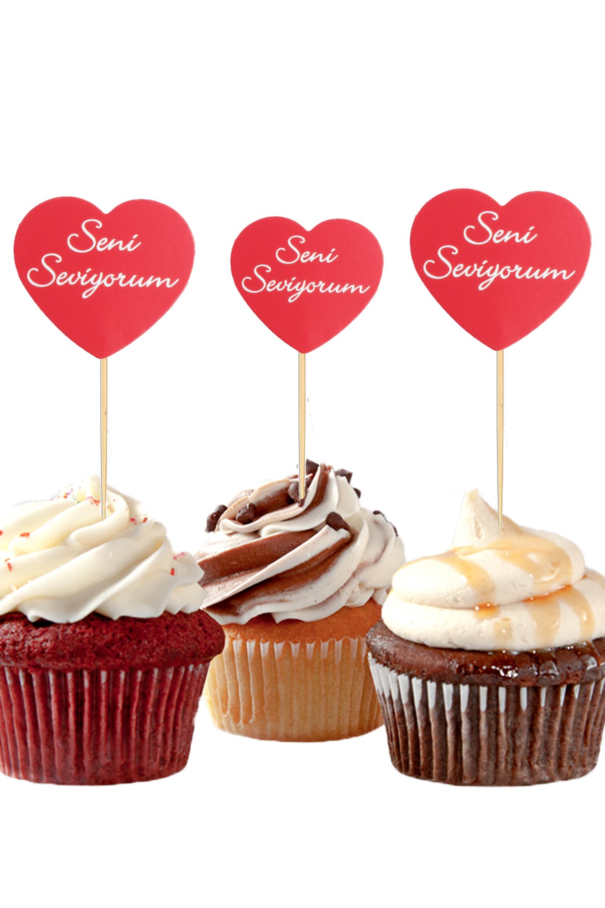 Kalp Şeklinde Seni Seviyorum Temalı Kürdan Süs 20'liPartistST3172