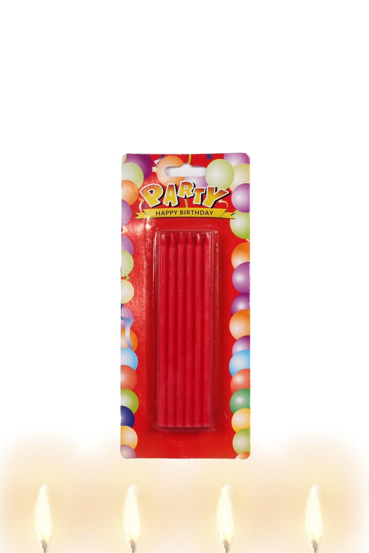 Kırmızı Pasta Mumu 13cm 12'liPartistST3006